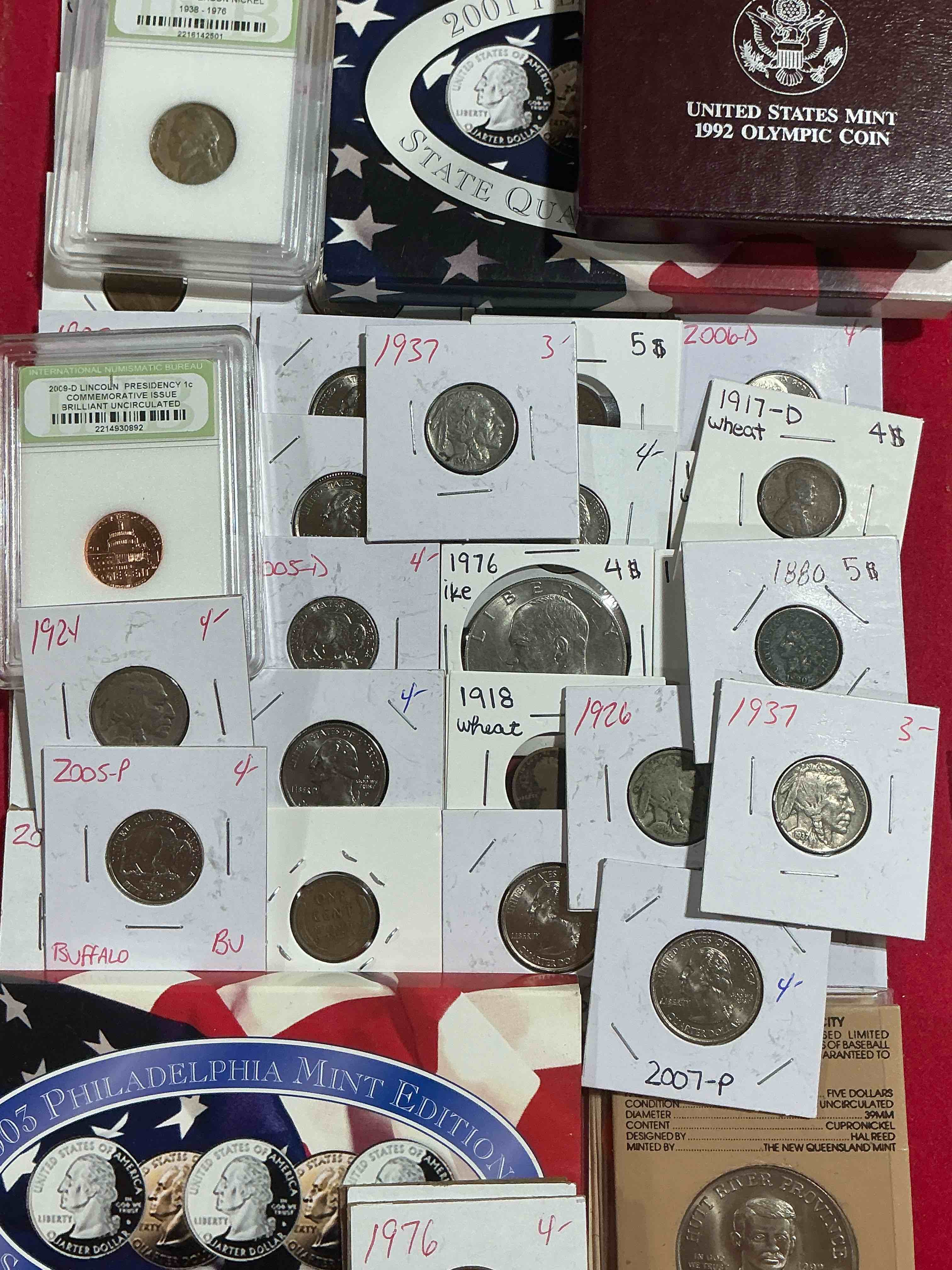 cool coin closeout! wow! awesome u.s. coins & more, antique, vintage & modern galore! many uncirculated! check out this incredible closeout collection of incredibly cool coins & rare items spanning decades! bid is per coin/item & all coins encased for protection! a true smorgasbord collector's dream! each collection is unique and includes items such as rare antique coins, rare date coins, coin sets, modern uncirculated coins, wooden tokens, cool medallions & more! disregard original price marks on pieces, this is a true auction closeout! an incredible opportunity for re-sellers & collectors!
