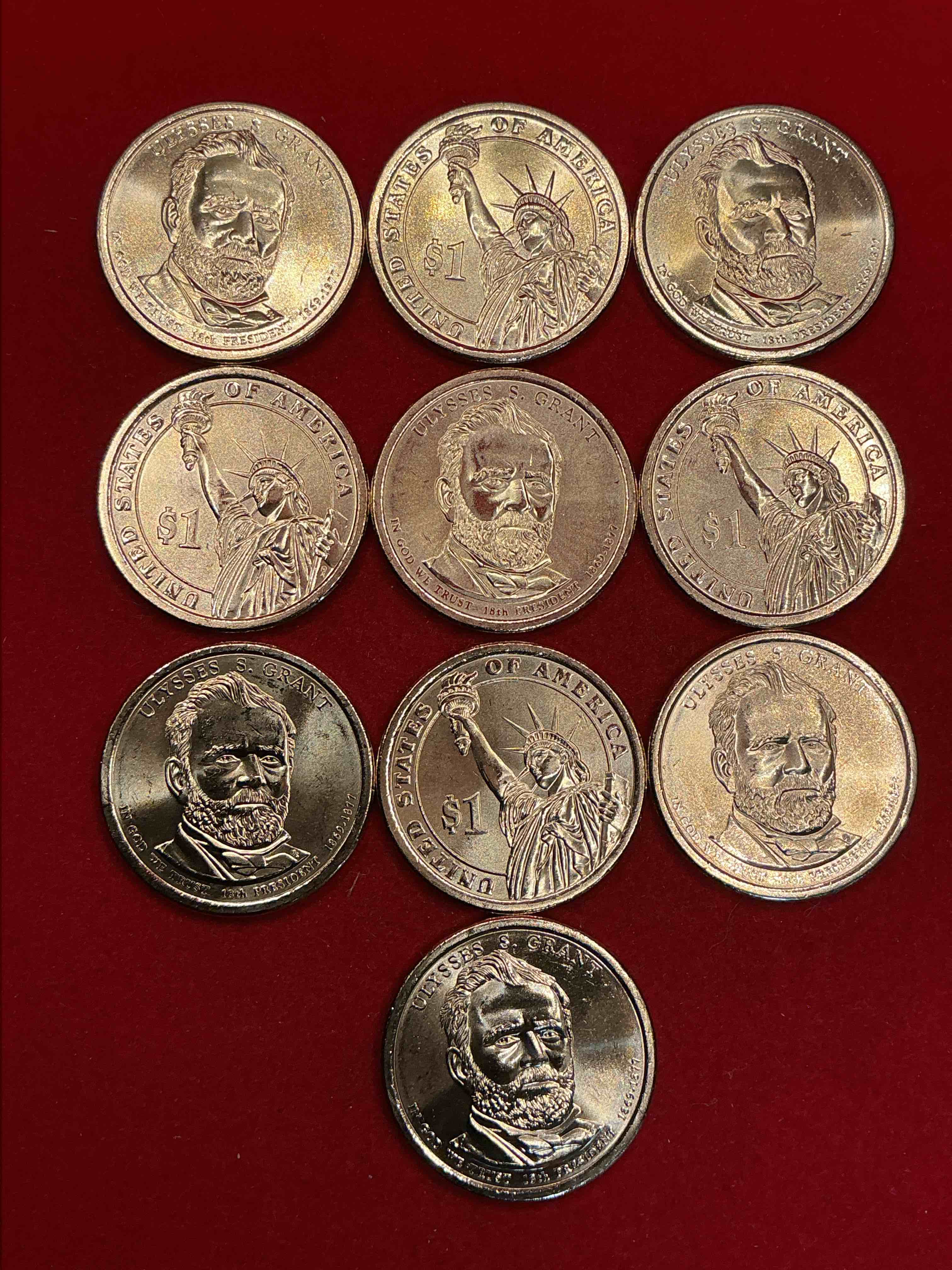 ulysses s. grant 2015 one dollar presidential coins! uncirculated brilliant coins! these coins are in mint condition, and some of the most collectible coins out there! rare, uncirculated, one dollar coins featuring ulysses s. grant