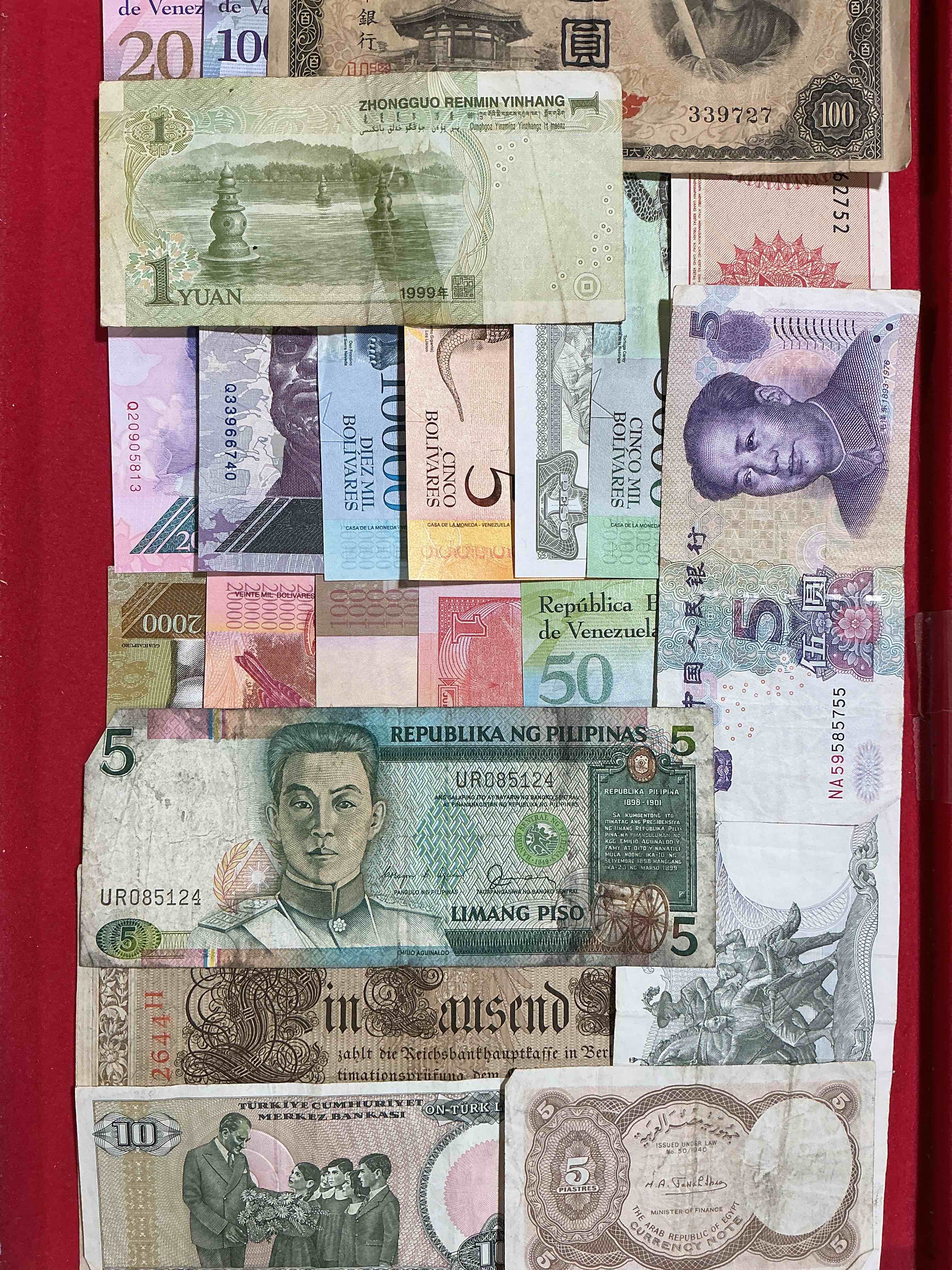 Condition photo showing Good Condition for modern & antique paper money! vintage & antique! paper money from across the world- all different shapes & sizes from all kinds of crazy places! own currency from the corners of the world! wow! 
