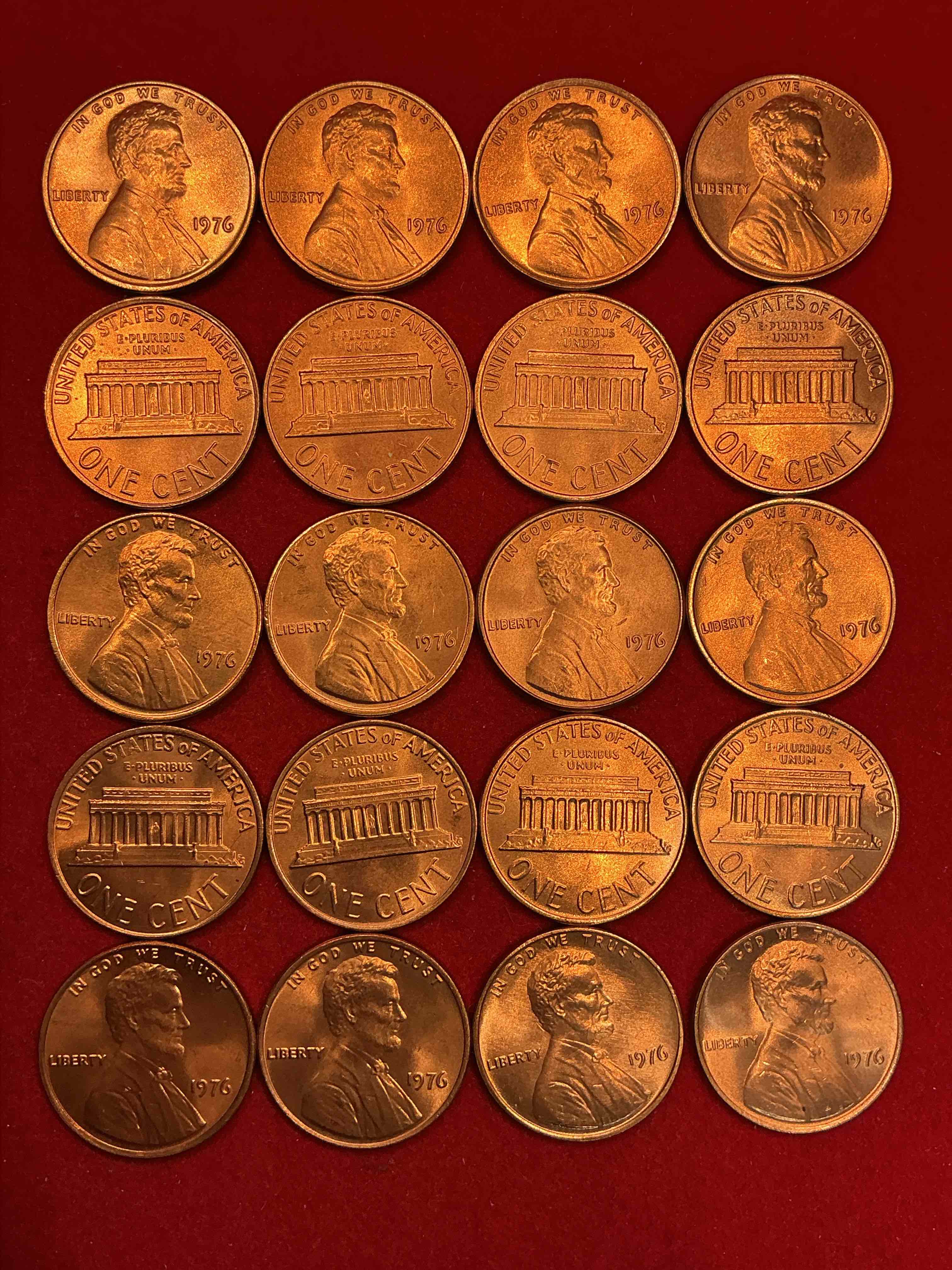 Condition photo showing New/Like New for 1976 brilliant uncirculated america 200 year anniversary pennies! celebrate america’s bicentennial with the unc brilliant 1976 pennies, direct from the original bank rolls! these pennies have not seen the light of day since 1976, wow! serious collector items!