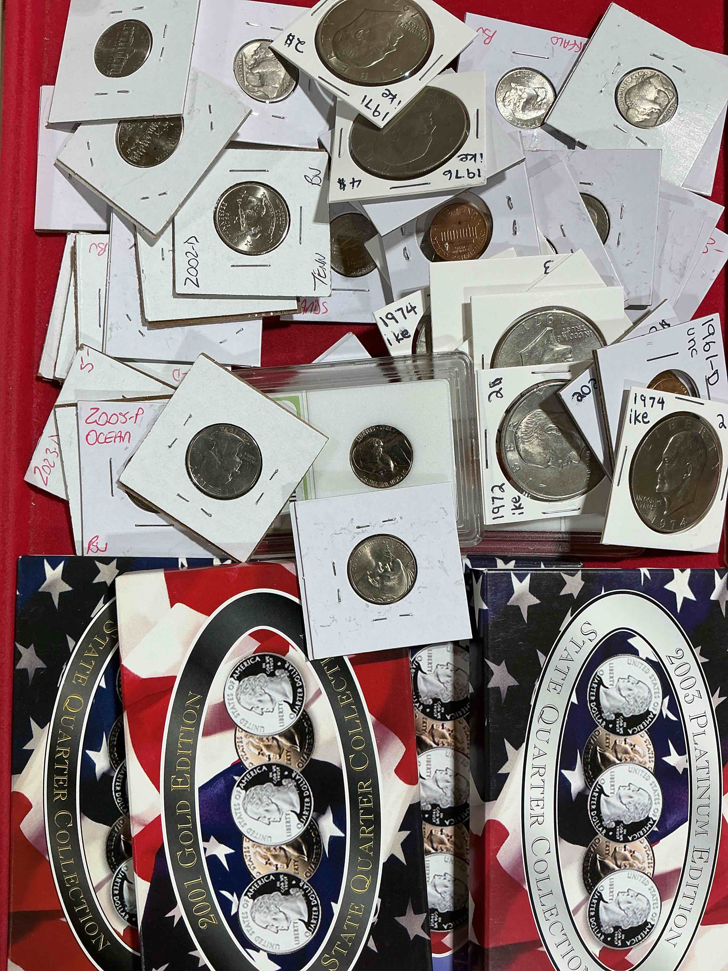 cool coin closeout! wow! awesome u.s. coins & more, antique, vintage & modern galore! many uncirculated! check out this incredible closeout collection of incredibly cool coins & rare items spanning decades! bid is per coin/item & all coins encased for protection! a true smorgasbord collector's dream! each collection is unique and includes items such as rare antique coins, rare date coins, coin sets, modern uncirculated coins, wooden tokens, cool medallions & more! disregard original price marks on pieces, this is a true auction closeout! an incredible opportunity for re-sellers & collectors!