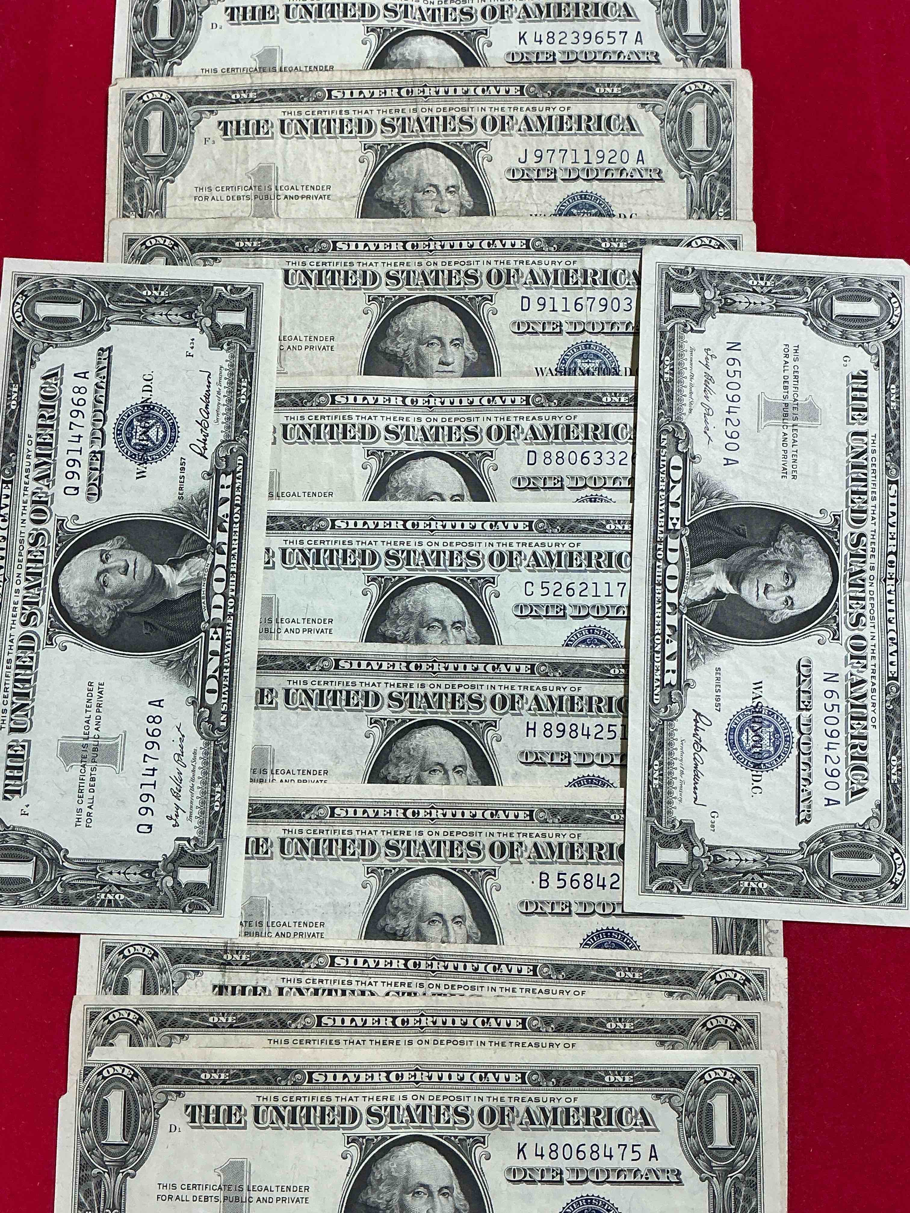 1957 & 1935 series silver certificates! did you know that prior to 1964 one dollar u.s. paper money was actually redeemable for silver dollars?! wow how times have changed! silver certificates were produced from 1878 to 1964 & are still considered legal tender at face value. here are gorgeous, circulated 1957 u.s. one dollar silver certificate, with highly collectible "blue seal!* own an awesome piece of history!