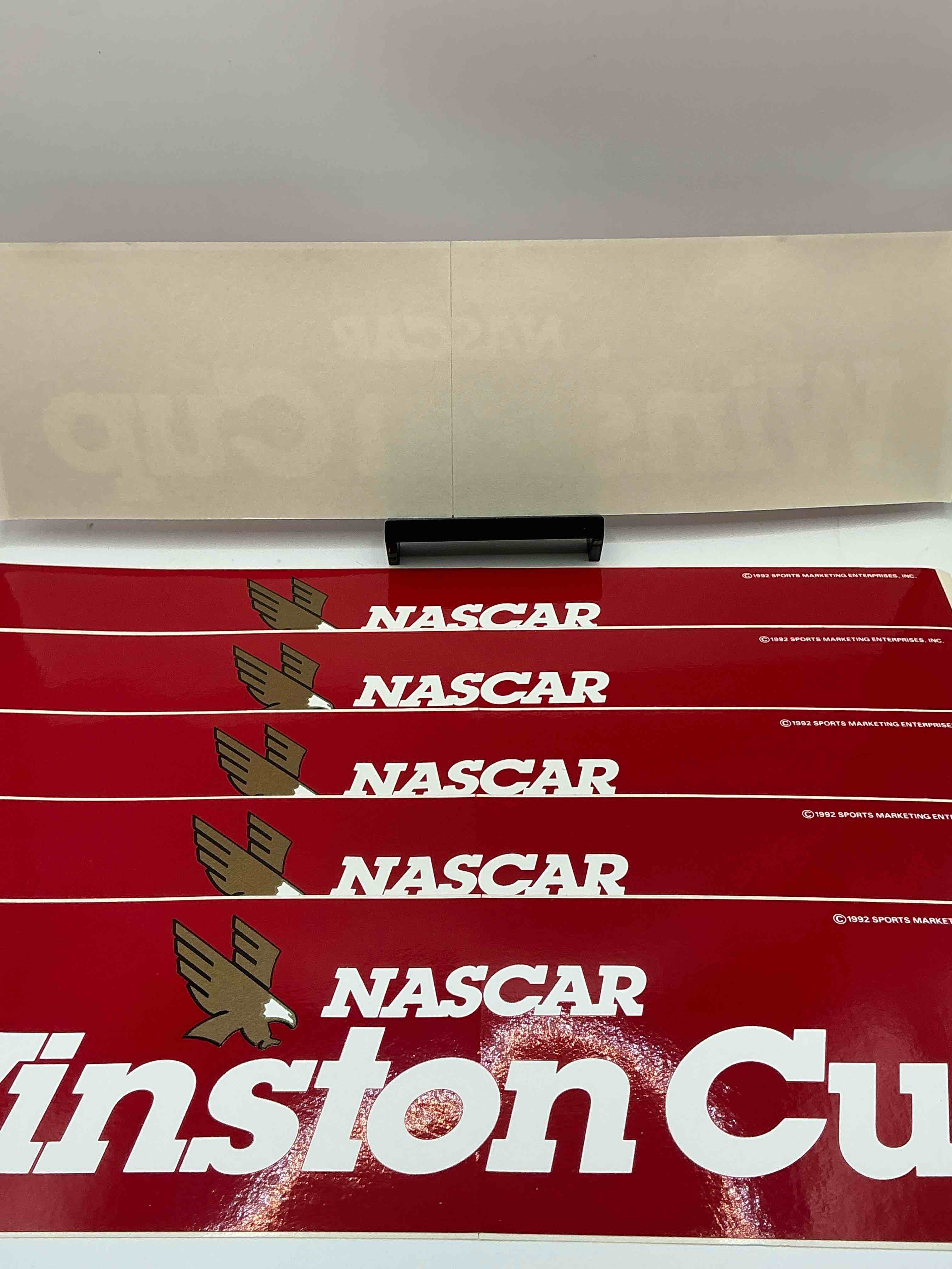 Condition photo showing Good Condition for rare! winston cup series ultra rare 1992 nascar stickers! winston cigarettes sponsored the nascar cup series from 1971 until 2003, after the us government cracked down on the marketing & advertisement of tobacco. what a cool piece of vintage americana! great for any man-cave or garage! these are ultra rare collectible! nascar collectibles!
