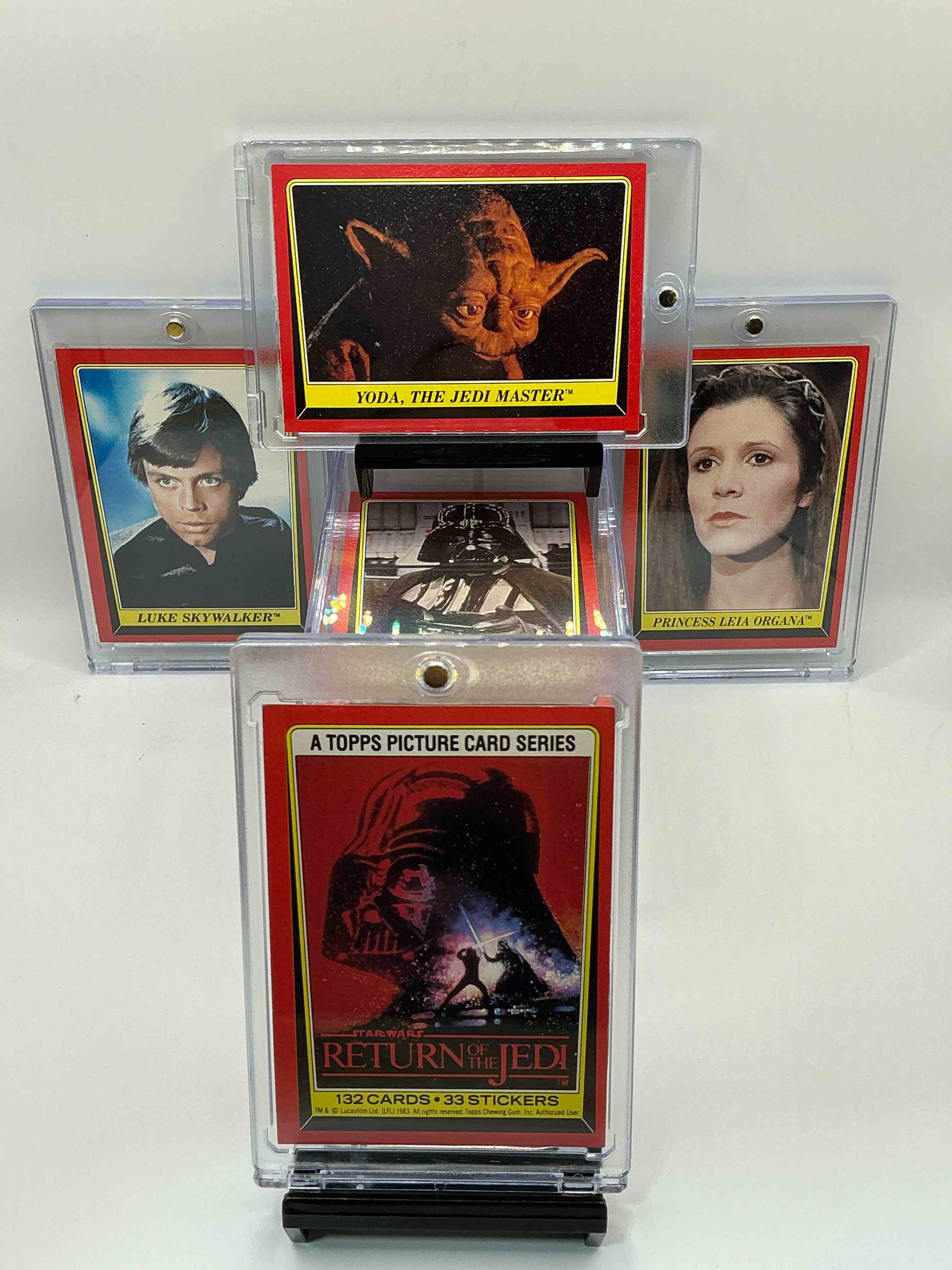 1983 return of the jedi history!  genuine star wars return of the jedi movie cards, complete series one,  132 card collection!  ultra rare to find in this good condition & complete!  authentic, serious collectibles & precious pieces of original star wars history!  