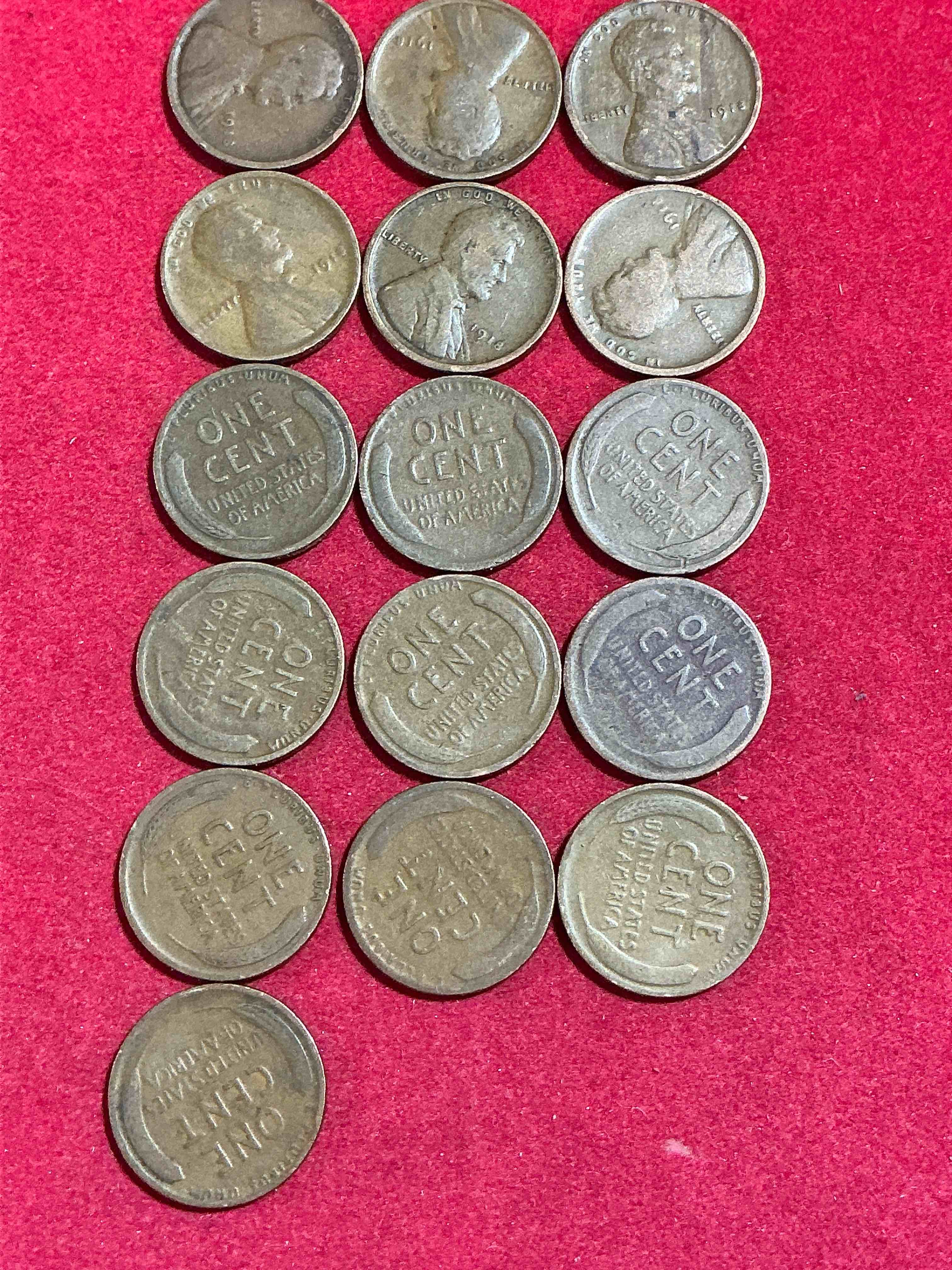 Condition photo showing Good Condition for 1918 wheat pennies, veterans take notice!  military action of world war one ended with armistice day nov 11, 1918!  armistice day eventually became veterans day. own pieces of this era with these rare 1918 world war one era lincoln wheat cent pennies! hard to find & great for world war one buffs!