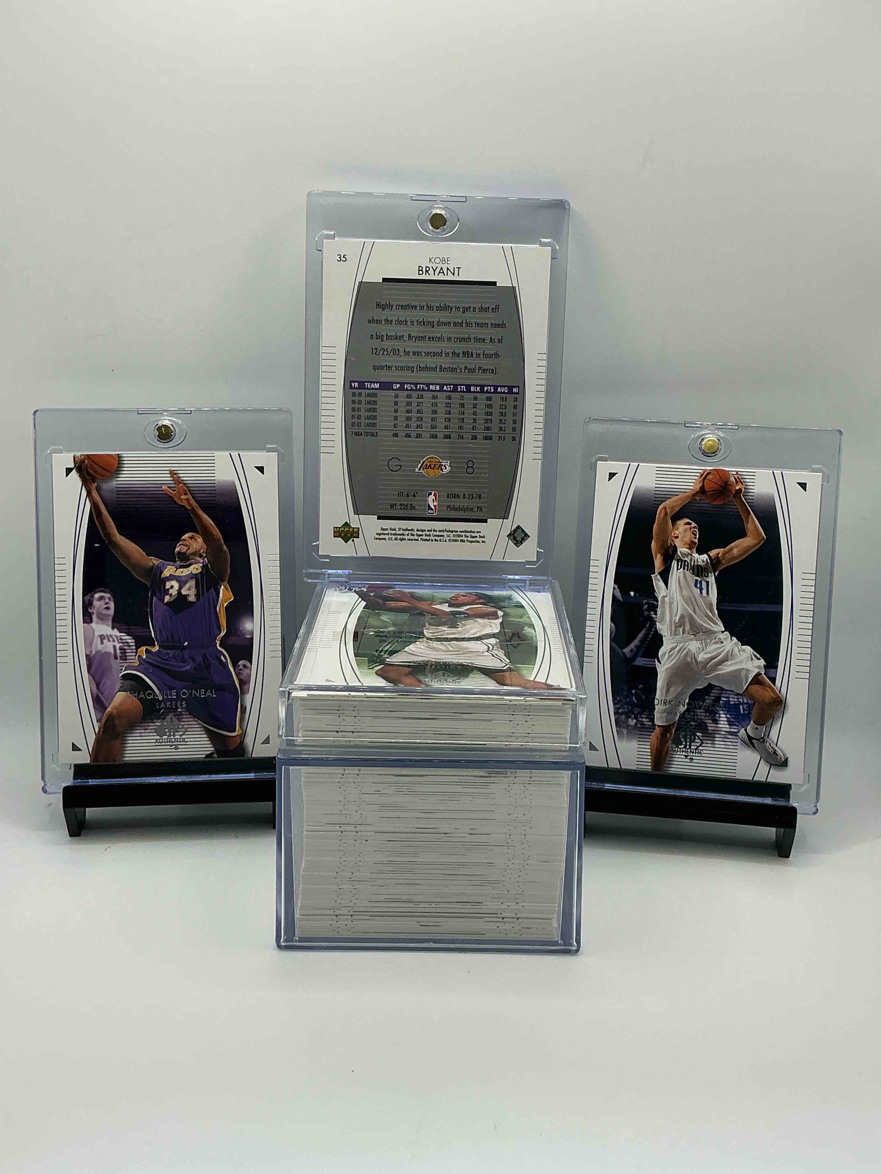 Condition photo showing New/Like New for kobe, dirk & more! basketball insanity! 2004 sp authentic complete 90 card upper deck sp collection! includes some absolute legends! shaq, bryant, nowitzki, duncan & more! some of the legends of the game! 90 cards, all legends & heroes! kobe, shaq, dirk & more… all in one place! basketball insanity! get it before it’s gone!