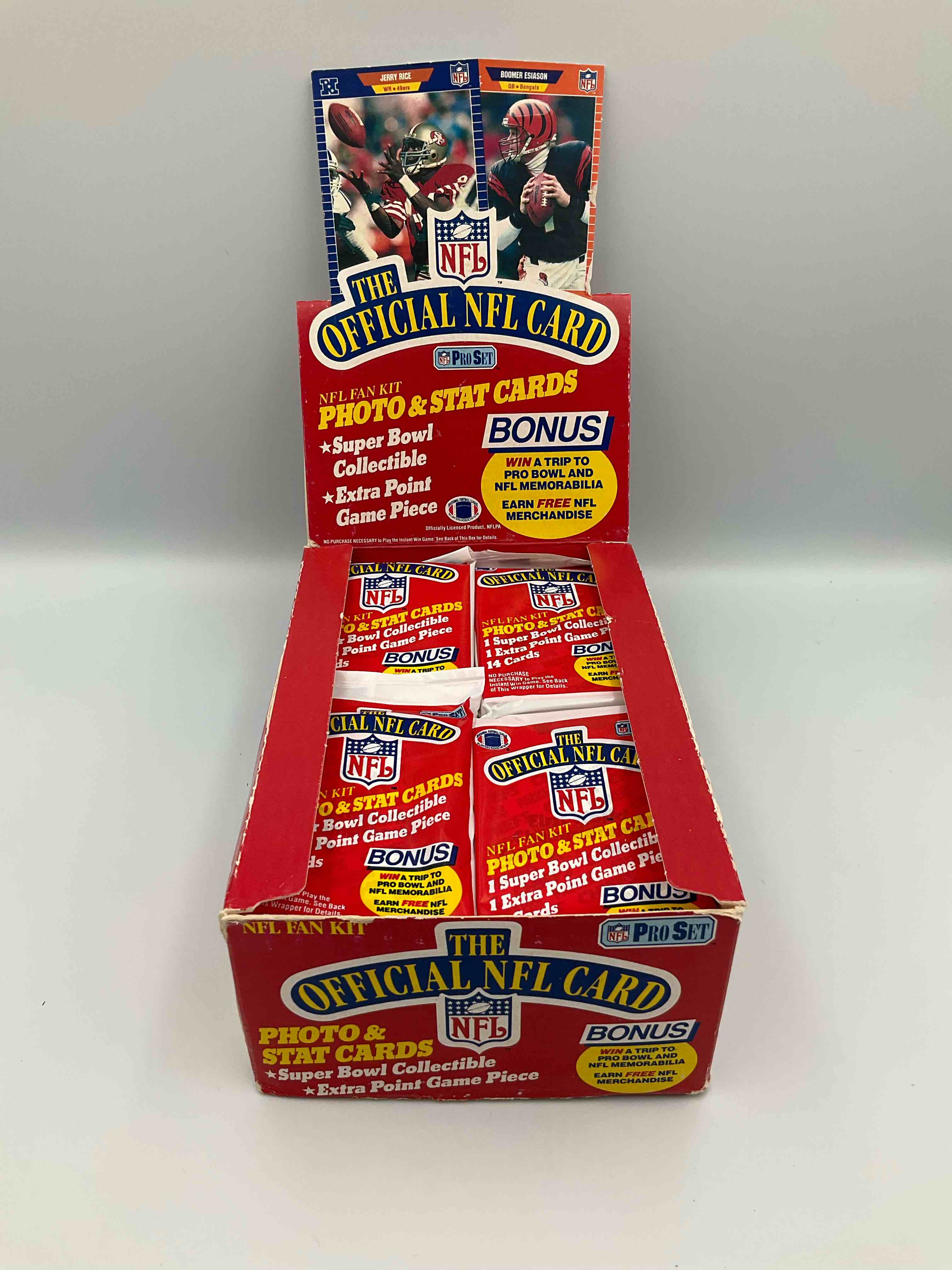 Condition photo showing New/Like New for loaded! 1989 pro set football sealed card pack, direct from original retail case!highly sought after by collectors as this year is loaded with high profile rookies!search for rookie cards from barry sanders, deion sanders, troy aikman, michael irvin & much more! getting hard to find!