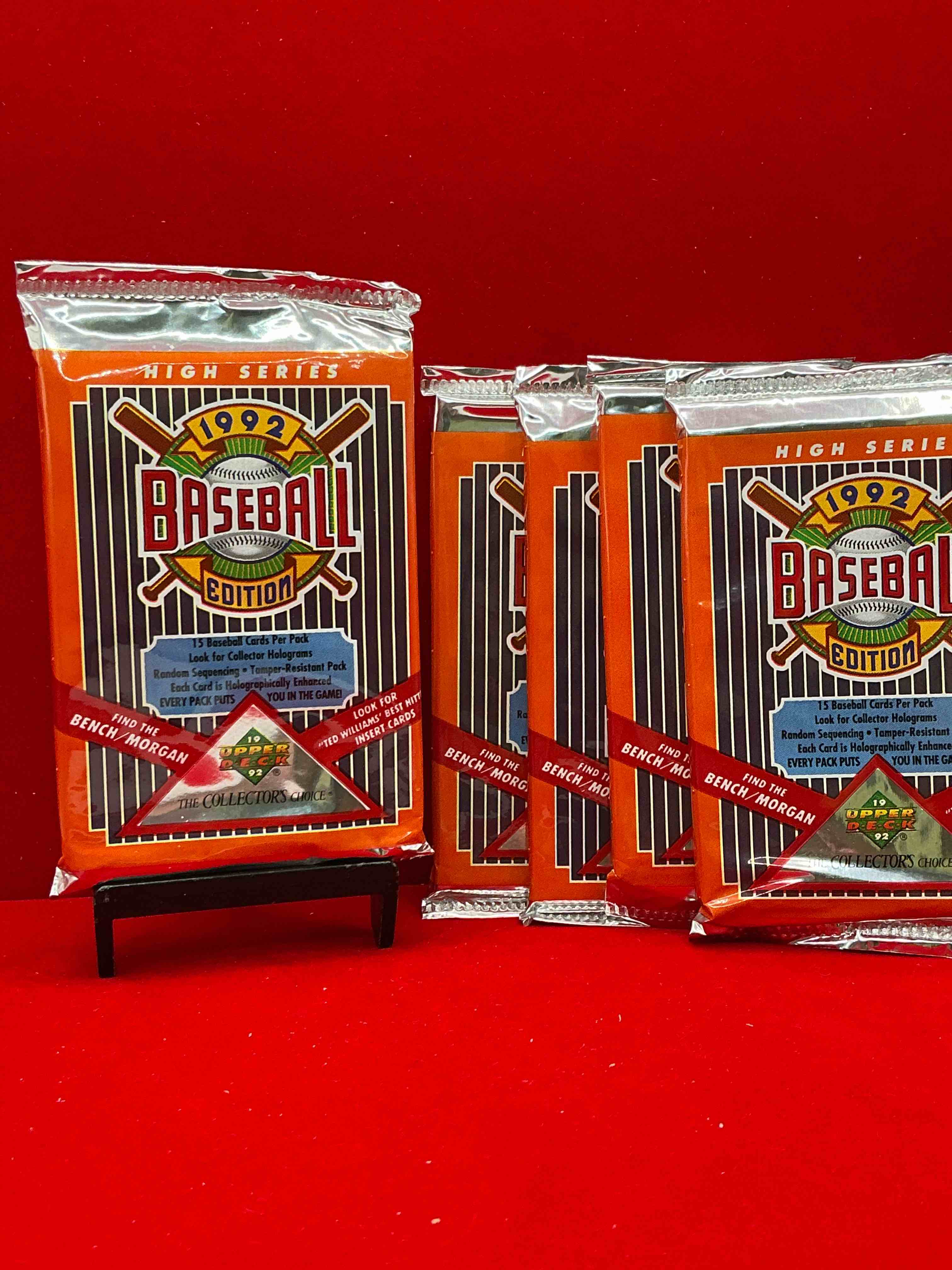 find the bench! 1992 edition upper deck baseball cards! direct from original retail case! an uncommon find for sure! search for rookie cards from pedro martinez, manny ramirez & so much more! awesome, uncommon sports memorabilia!