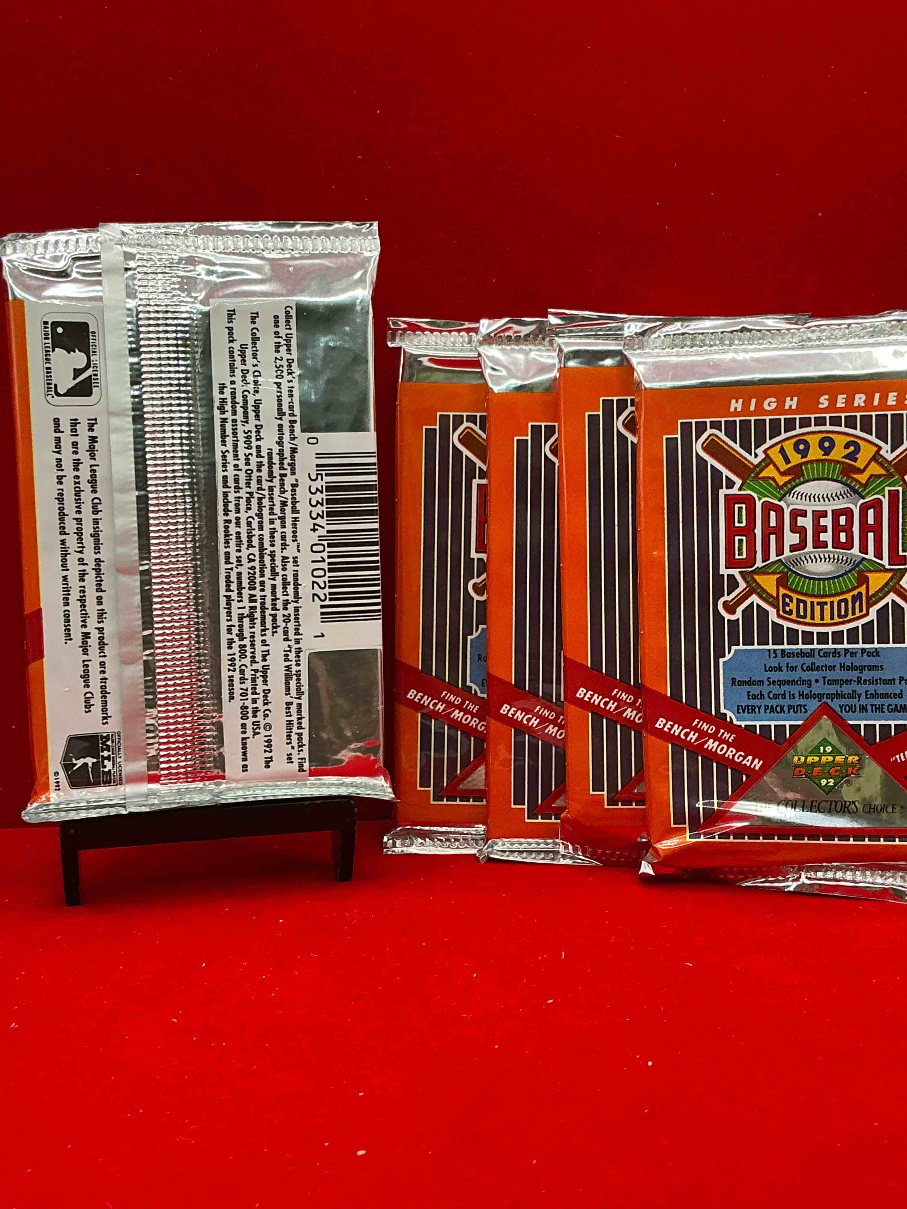 Condition photo showing New/Like New for find the bench! 1992 edition upper deck baseball cards! direct from original retail case! an uncommon find for sure! search for rookie cards from pedro martinez, manny ramirez & so much more! awesome, uncommon sports memorabilia!