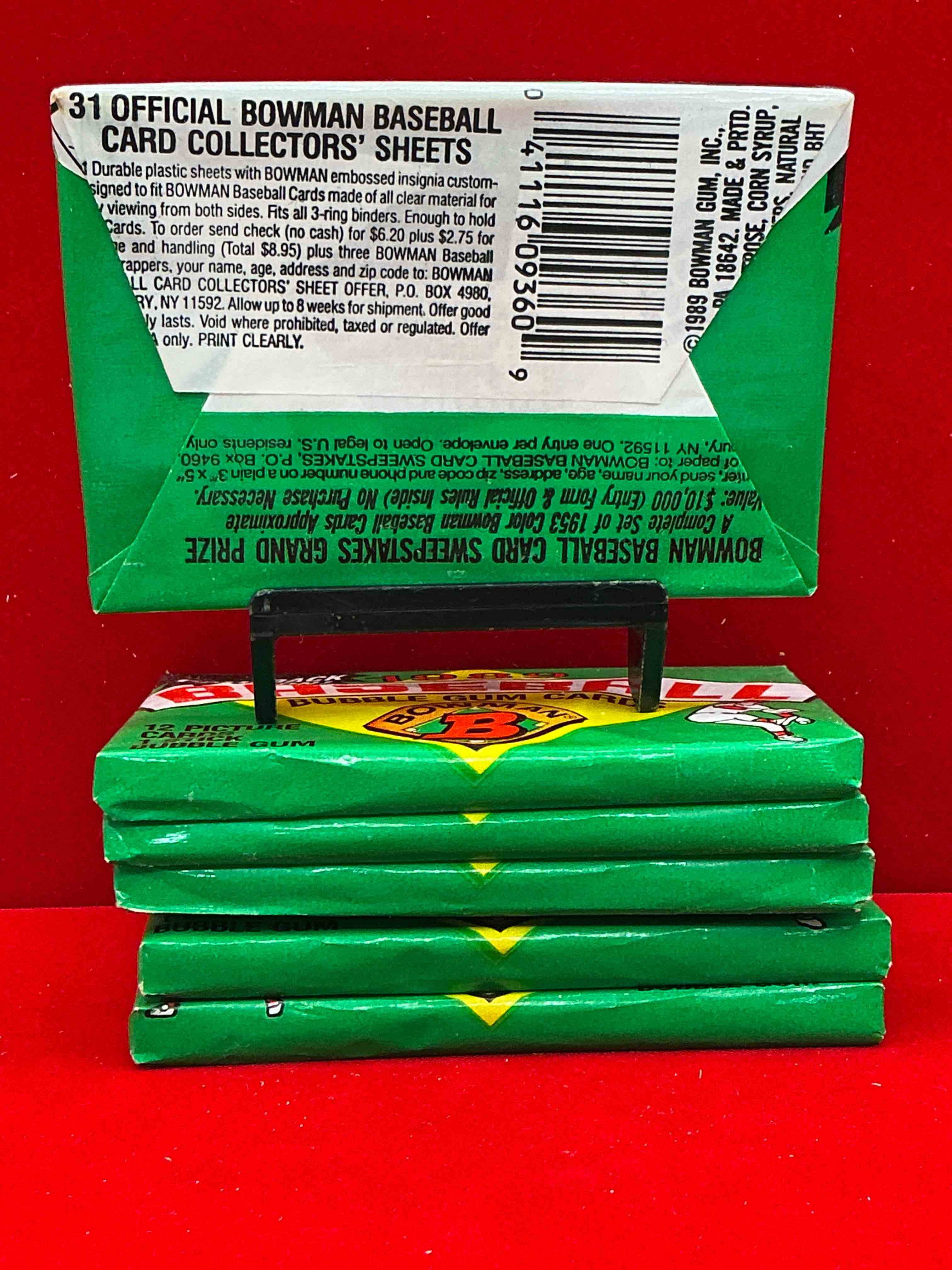 Condition photo showing New/Like New for 1989 bowman comeback edition baseball cards! direct from original box! search for ken griffey jr. rookie card & valuable bo jackson & nolan ryan cards!