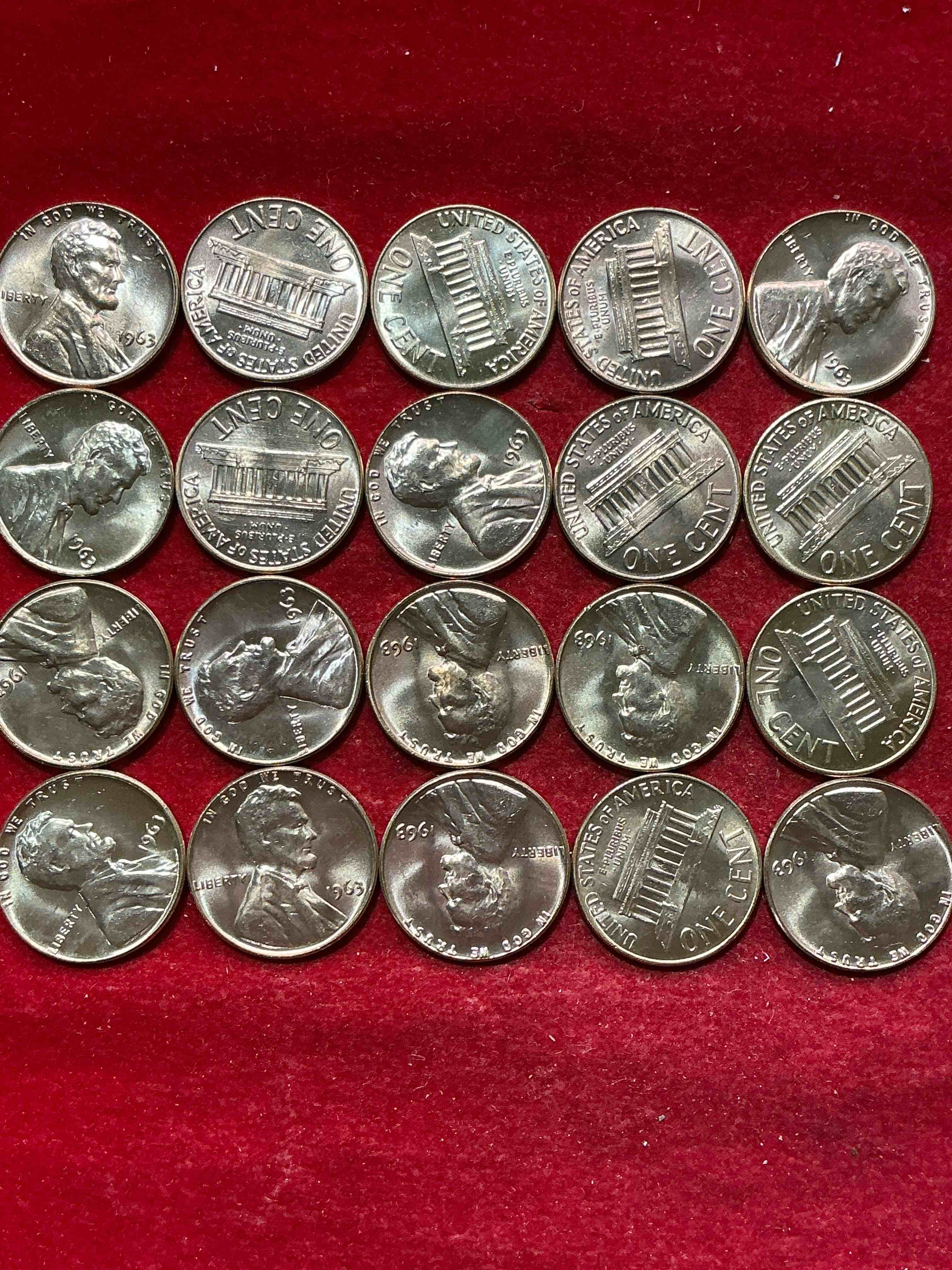 Condition photo showing New/Like New for 1963 "i have a dream" era brilliant uncirculated wheat pennies! these 1963 pennies are direct from the original treasury rolls & haven't seen the light of day since 1963! dr. martin luther king famously gave his "i have a dream" speech on aug 28, 1963. own pieces of this era with these incredible pieces of history!