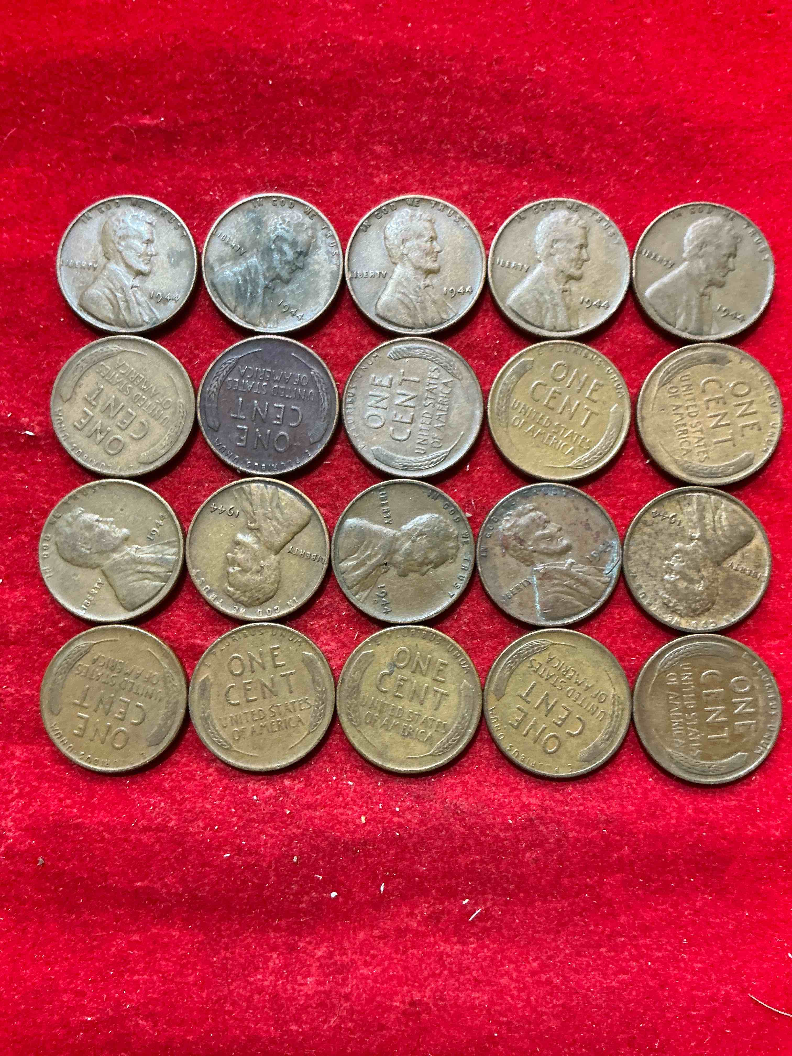 Condition photo showing Good Condition for 1944 calling world war 2 buffs! 1944 d-day era wheat pennies! d-day was june 6th, 1944 & was one of the most significant battles of wwii! own pieces of this era with these genuine 1944 wheat pennies in nice condition!
