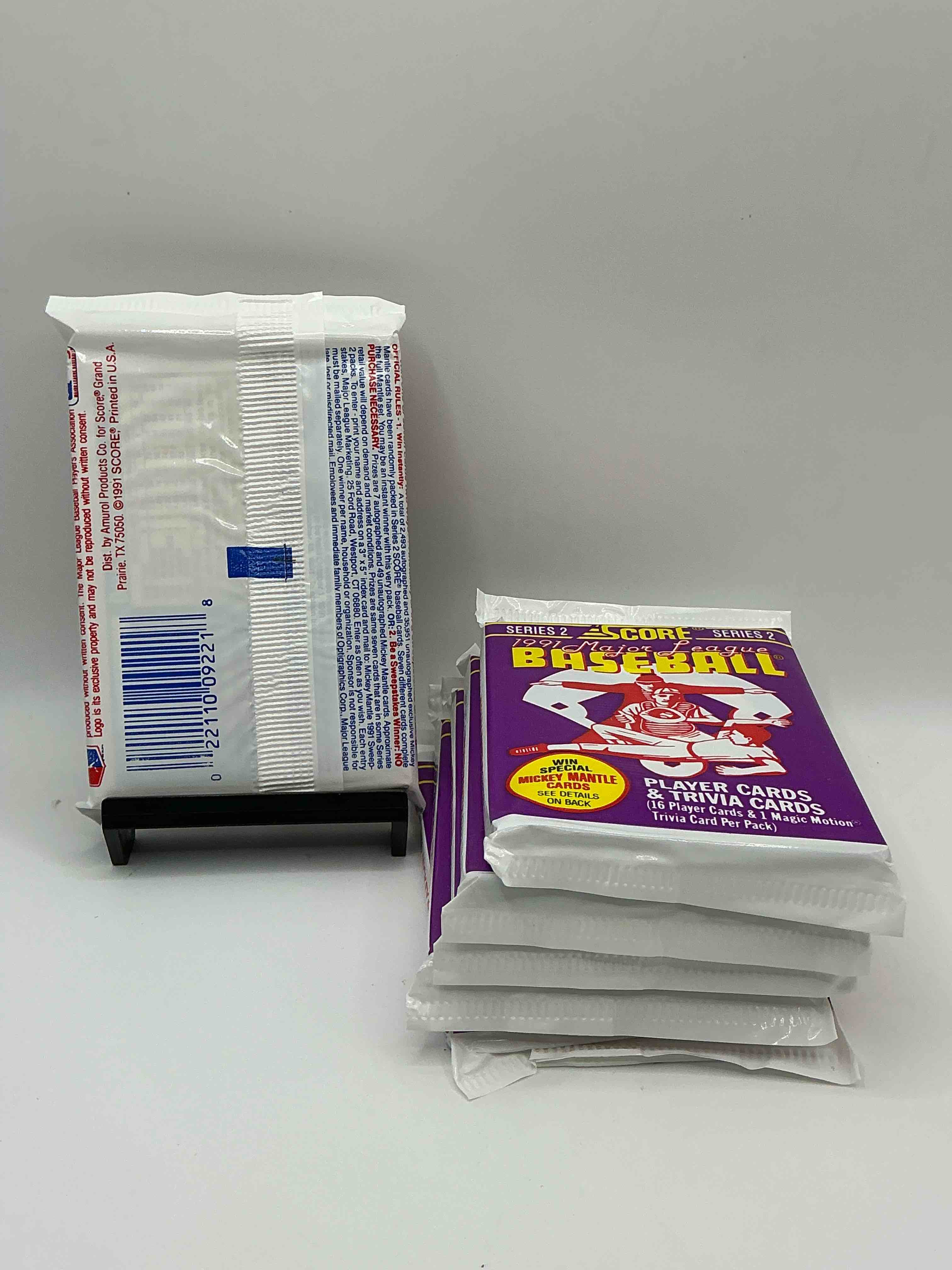 Condition photo showing New/Like New for signed mickey mantle? 1991 score baseball unopened packs! 2,493 signed mickey mantle cards from this year out there, fetching big money if pulled! insanely cool & valuable pocks with stars & rookies!