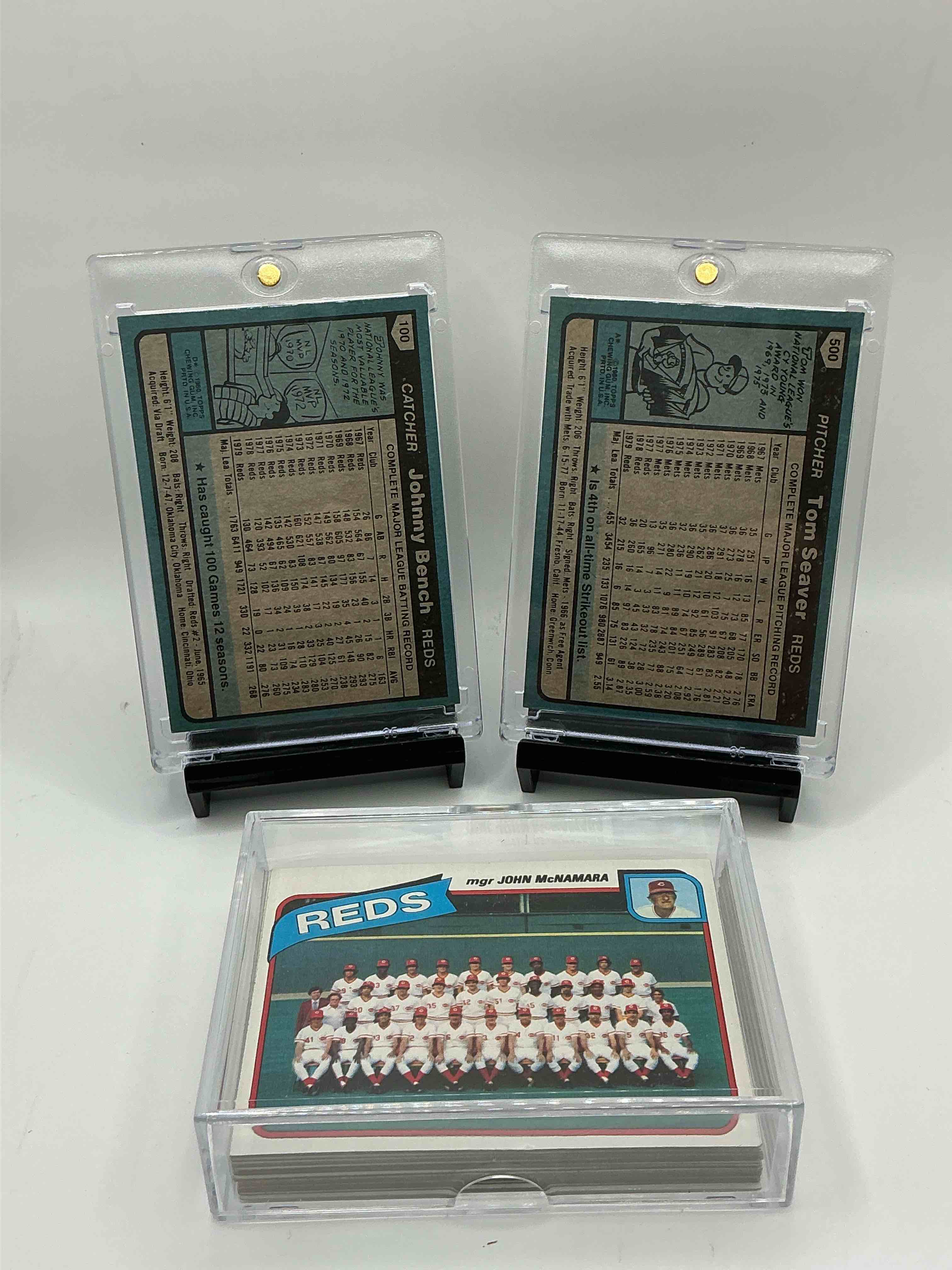 Condition photo showing New/Like New for 1980 reds team card collection! 26 card team collection! insane vintage reds! johnny bench, joe morgan, ken griffey, tom seaver, joe nolan, dave collins & more!