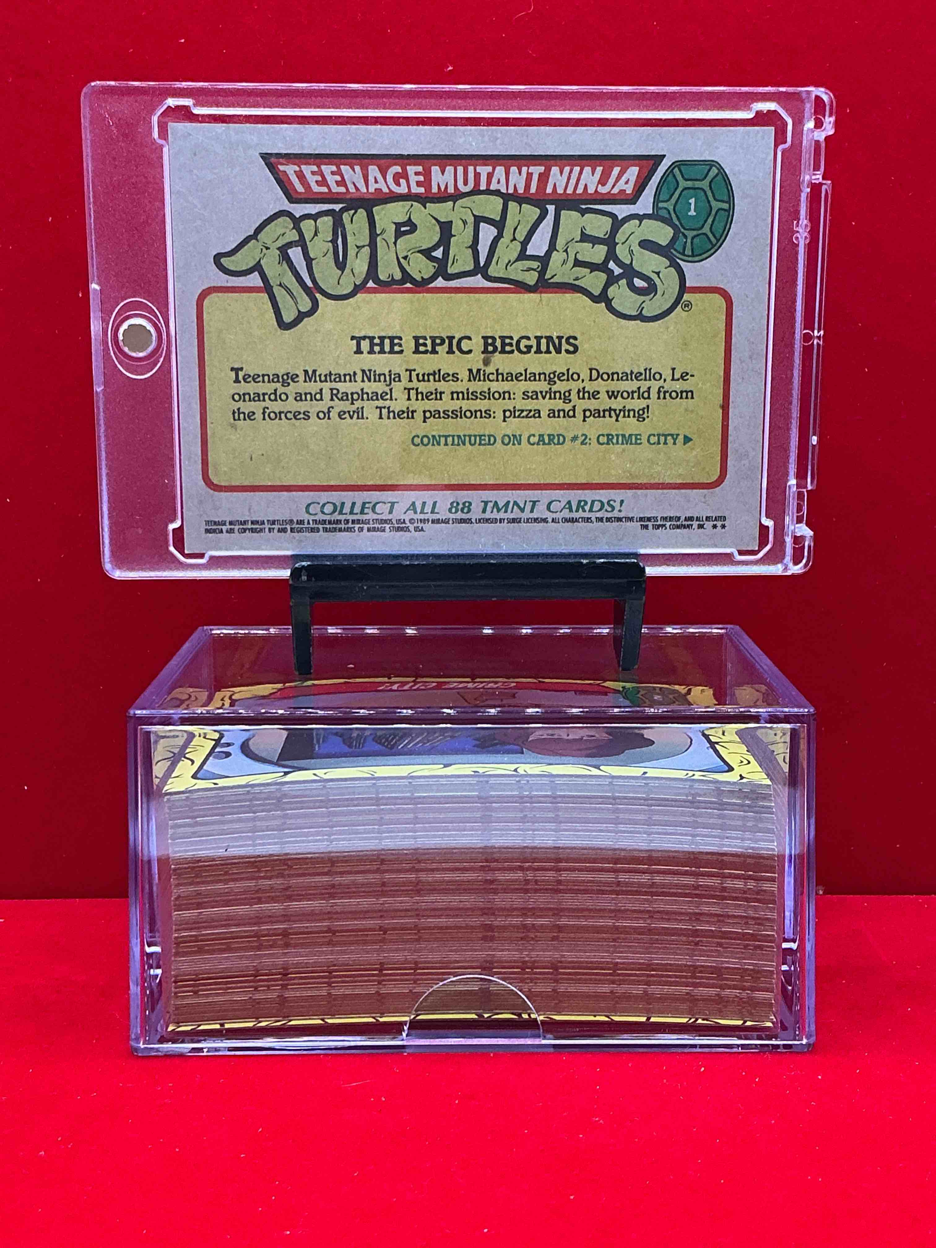 Condition photo showing New/Like New for 1989 ninja turtle wow!  totally complete original, authentic teenage mutant ninja turtles complete trading card collection!  all 88 cards, excellent condition!  your chance to own a genuine tmnt original serious collectible! 