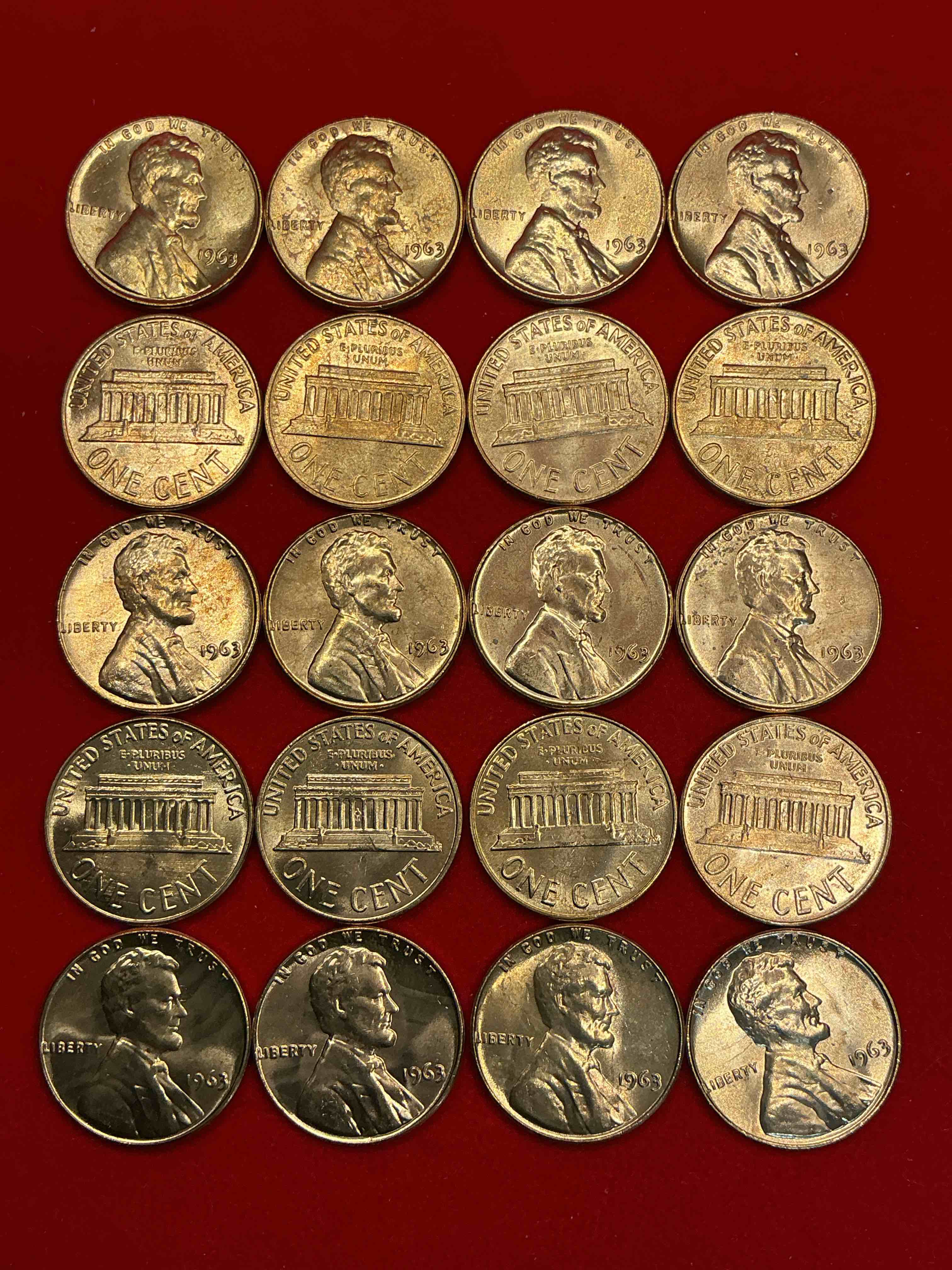 Condition photo showing New/Like New for 1963 "i have a dream" era brilliant uncirculated wheat pennies! these 1963 pennies are direct from the original treasury rolls & haven't seen the light of day since 1963! dr. martin luther king famously gave his "i have a dream" speech on aug 28, 1963. own pieces of this era with these incredible pieces of history!