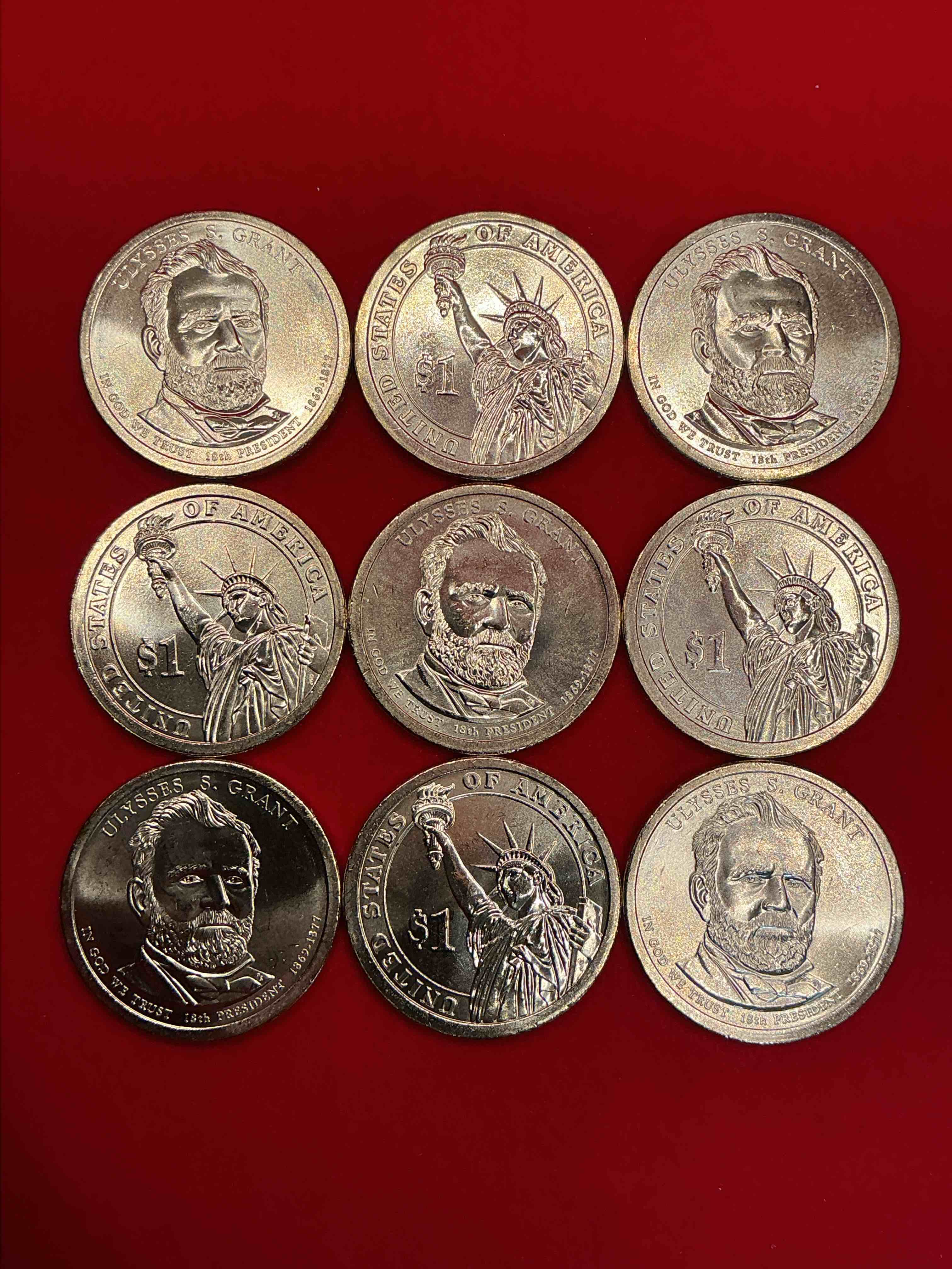 ulysses s. grant 2015 one dollar presidential coins! uncirculated brilliant coins! these coins are in mint condition, and some of the most collectible coins out there! rare, uncirculated, one dollar coins featuring ulysses s. grant