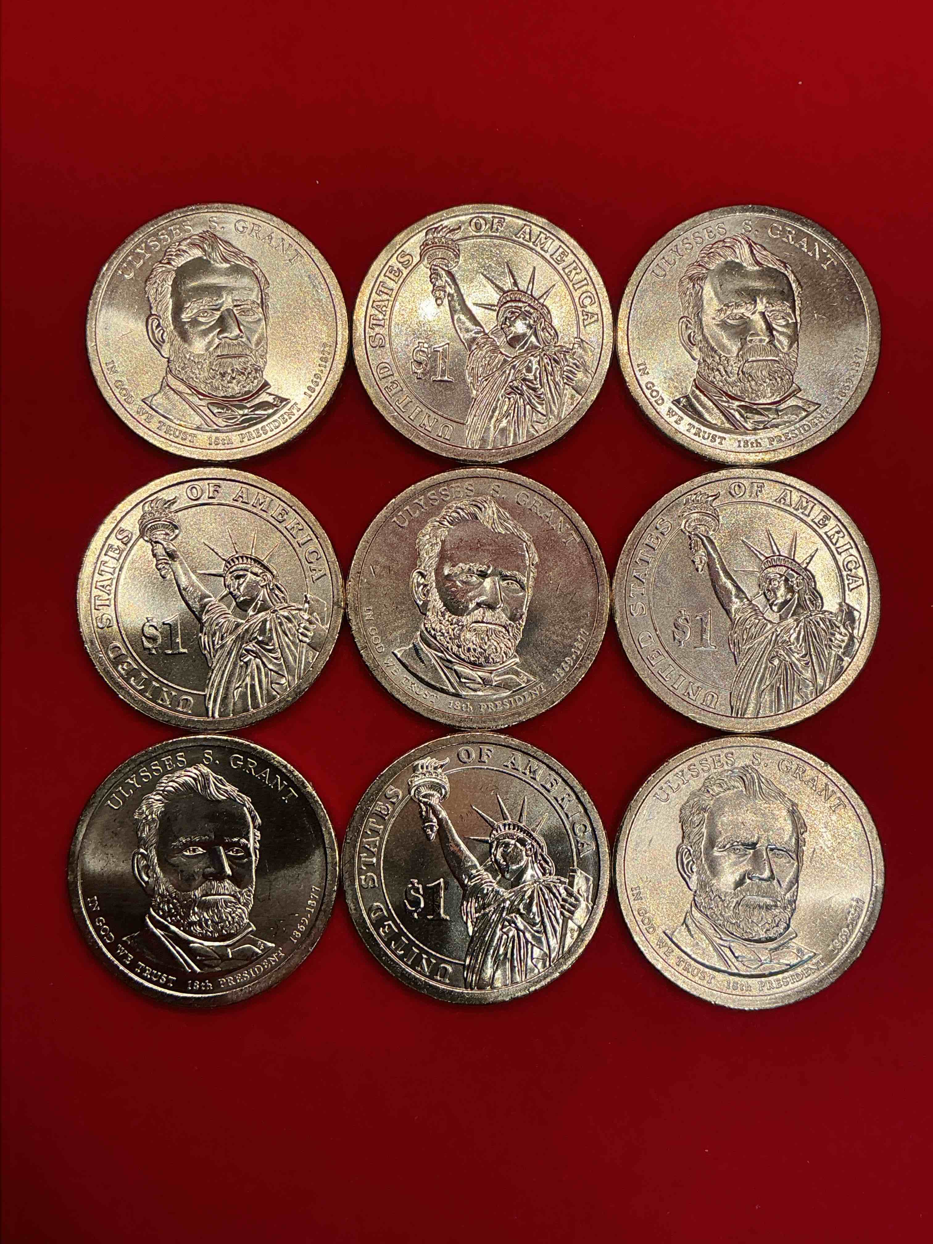 Condition photo showing New/Like New for ulysses s. grant 2015 one dollar presidential coins! uncirculated brilliant coins! these coins are in mint condition, and some of the most collectible coins out there! rare, uncirculated, one dollar coins featuring ulysses s. grant