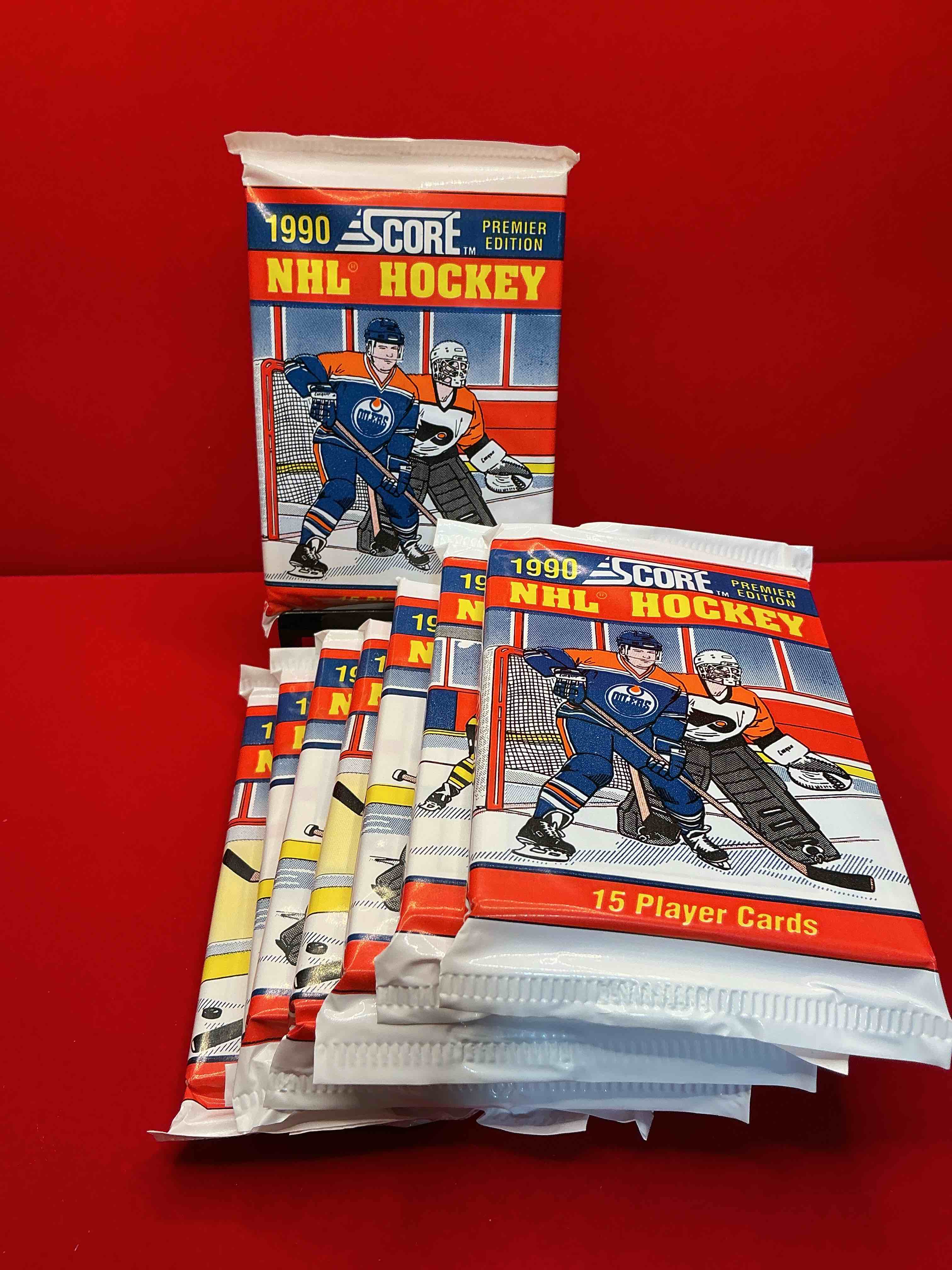 beautiful & rare! wayne gretzky!? 1990 score hockey unopened packs! look for key rookies & wayne gretzky cards in these amazing packs! straight from box & rare!
