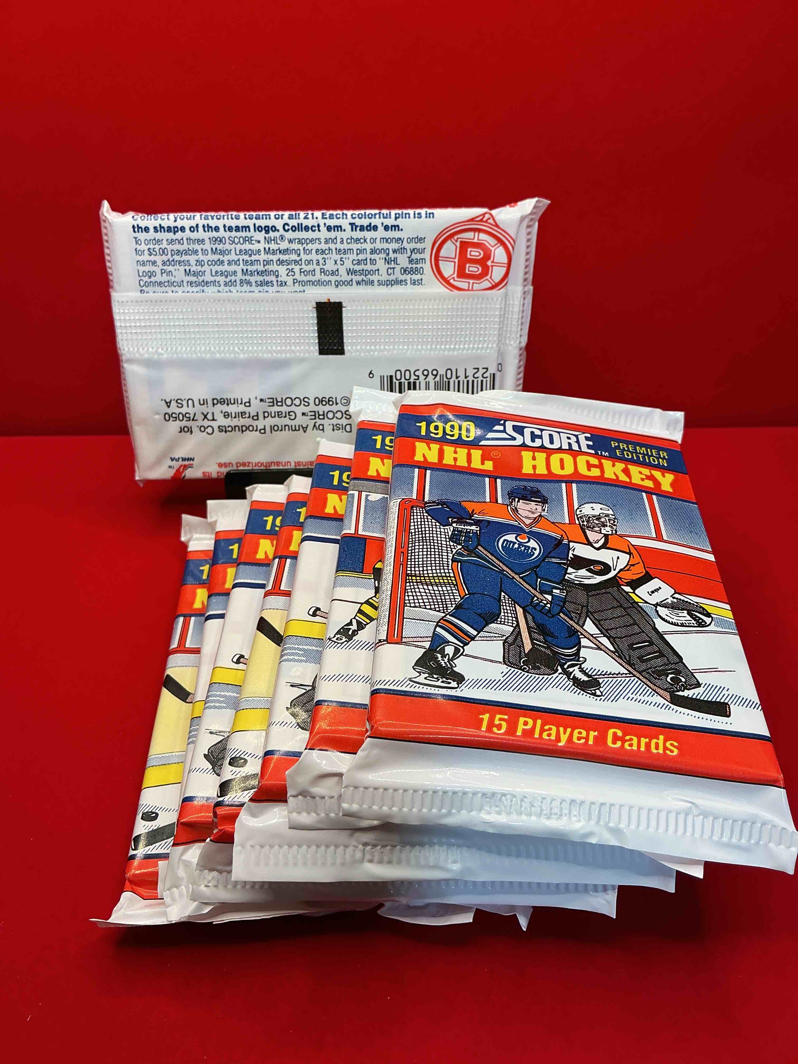 Condition photo showing New/Like New for beautiful & rare! wayne gretzky!? 1990 score hockey unopened packs! look for key rookies & wayne gretzky cards in these amazing packs! straight from box & rare!