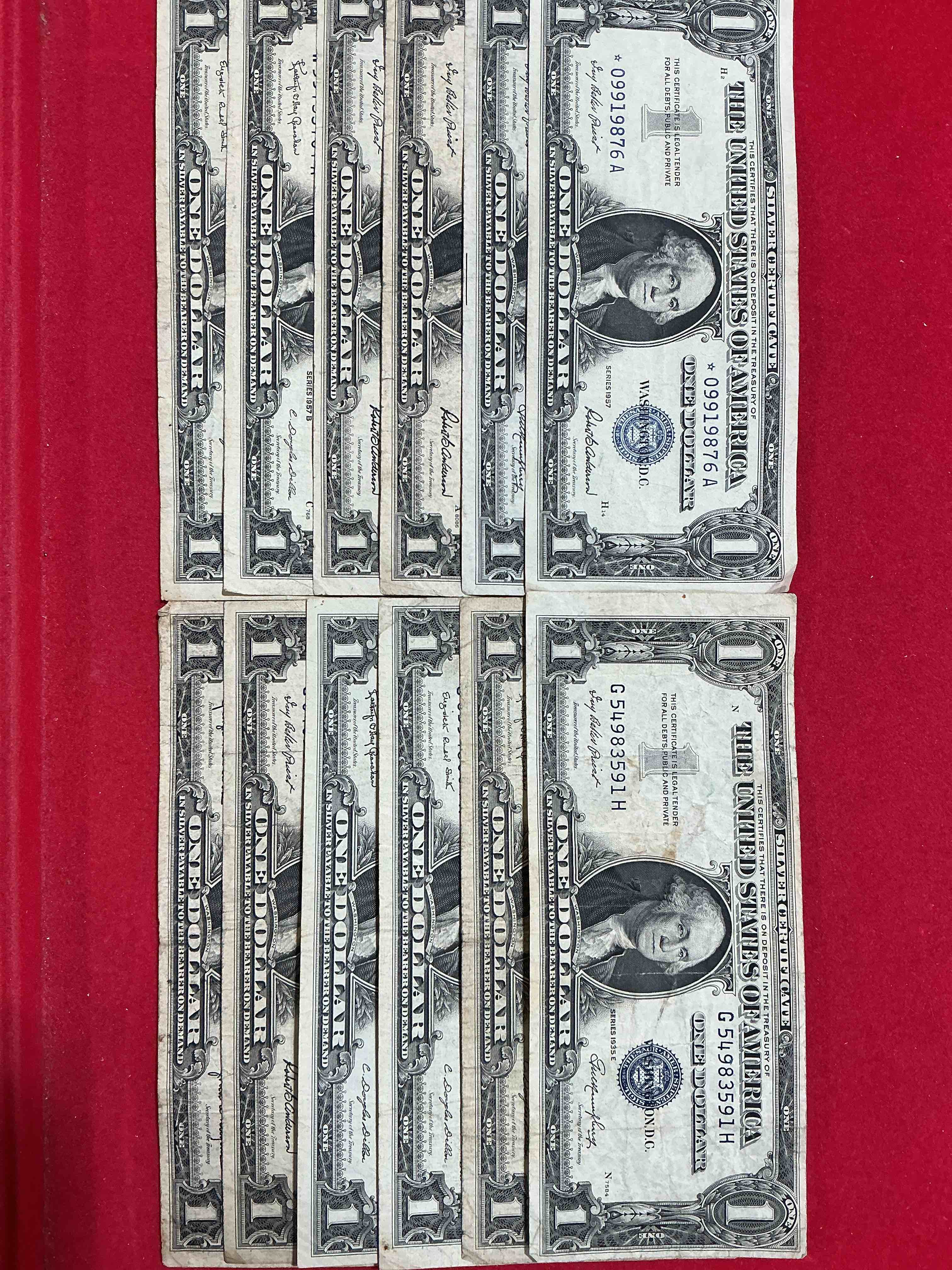 1957 & 1935 series silver certificates! did you know that prior to 1964 one dollar u.s. paper money was actually redeemable for silver dollars?! wow how times have changed! silver certificates were produced from 1878 to 1964 & are still considered legal tender at face value. here are gorgeous, circulated 1957 u.s. one dollar silver certificate, with highly collectible "blue seal!* own an awesome piece of history!
