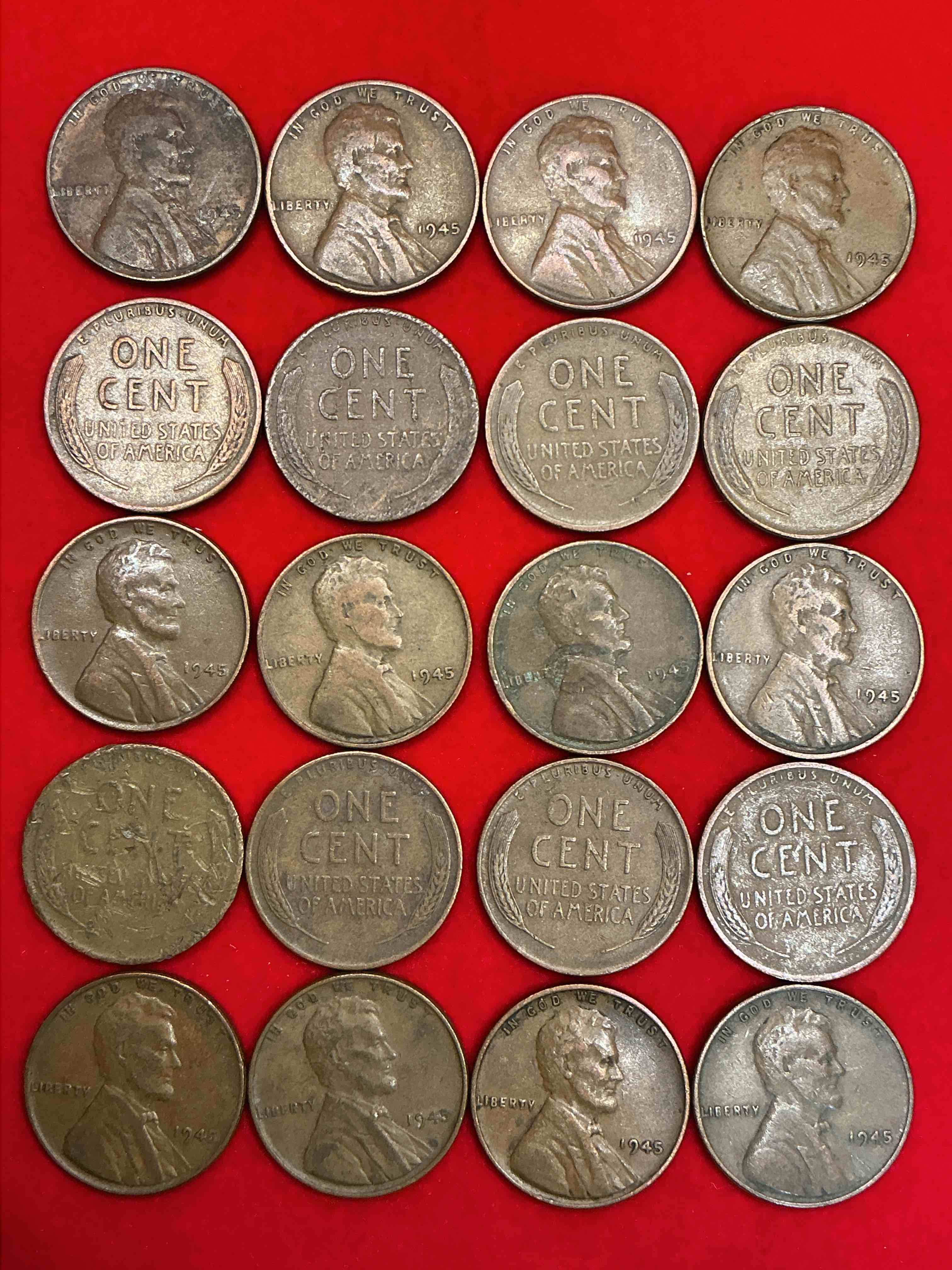 1945 world war 2 history! world war 2 ended with victory day may 8, 1945 & the surrender of japan on sept 2, 1945. up for auction are 1945 wheat pennies in great condition! own pieces of one of the most important years in history!