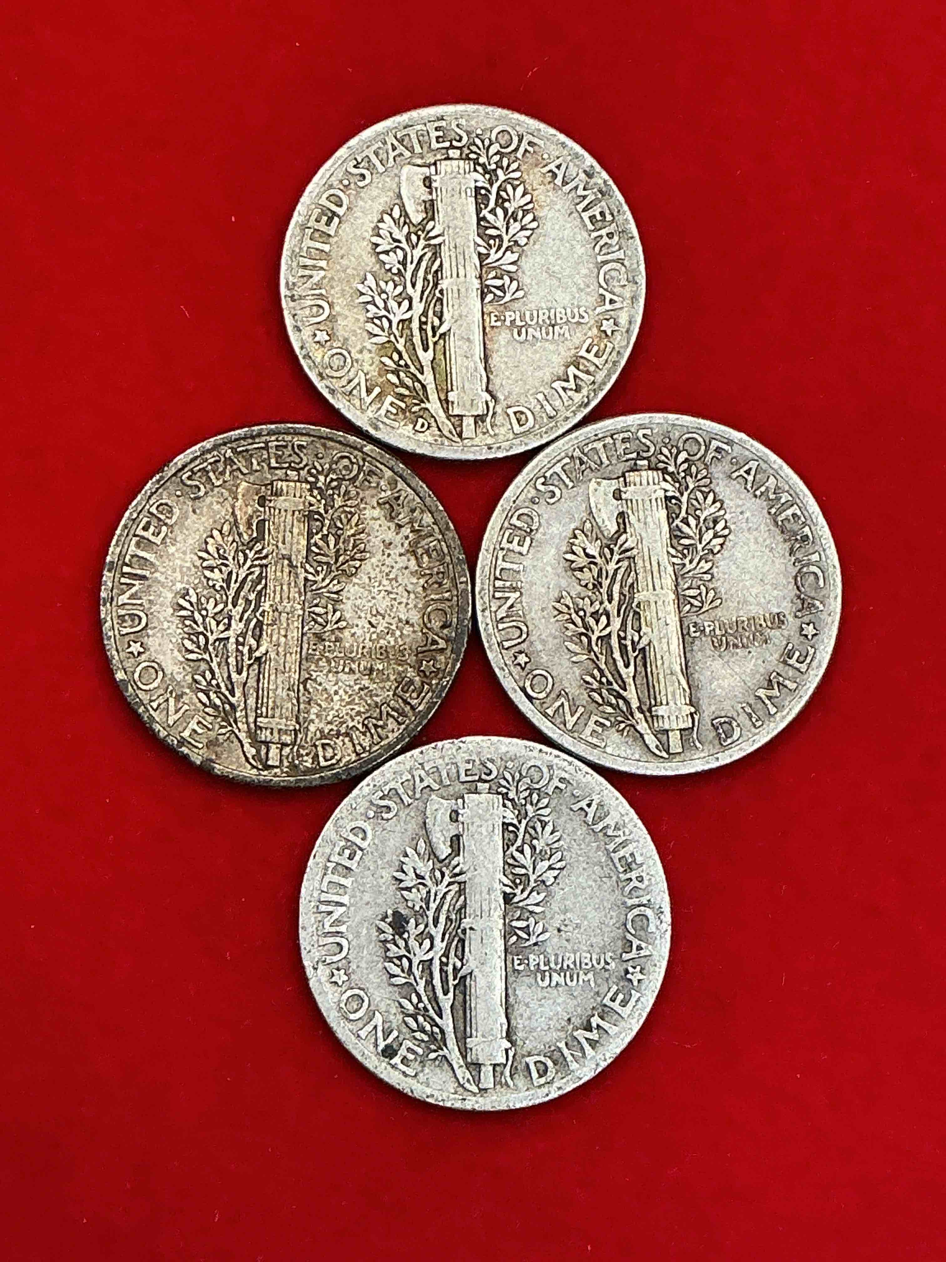 Condition photo showing Good Condition for antique u.s. pure fine silver mercury dimes! silver mercury dimes were minted from 1916-1945 & have become serious collector items! check out these awesome examples, all in nice, circulated condition with visible dates & varying years! rare to have visible dates! makes for a great investment in precious metals, mercury dimes are 90% pure fine silver! they don't make em' like this anymore!