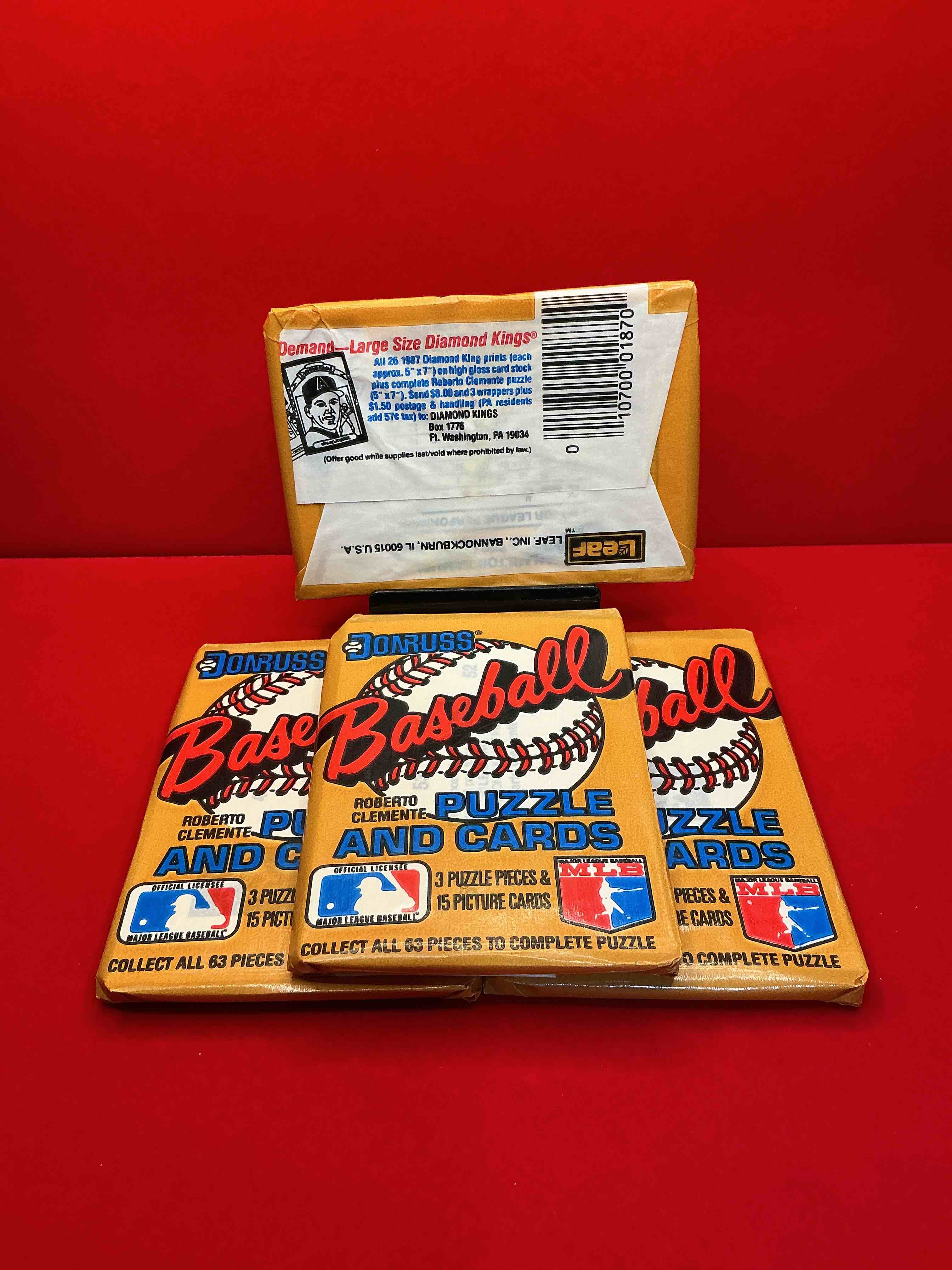 Condition photo showing New/Like New for absolutely fully loaded! 1987 donruss baseball unopened collectible sports trading card wax pack, direct from original retail case. this year is loaded with rookies! search for rookies from greg maddox (psa 10 value $200+), barry bonds (psa 10 value $150+), bo jackson (psa 10 value $175+), mark mcgwire rated rookie & more! these packs are drying up & getting very hard to find!