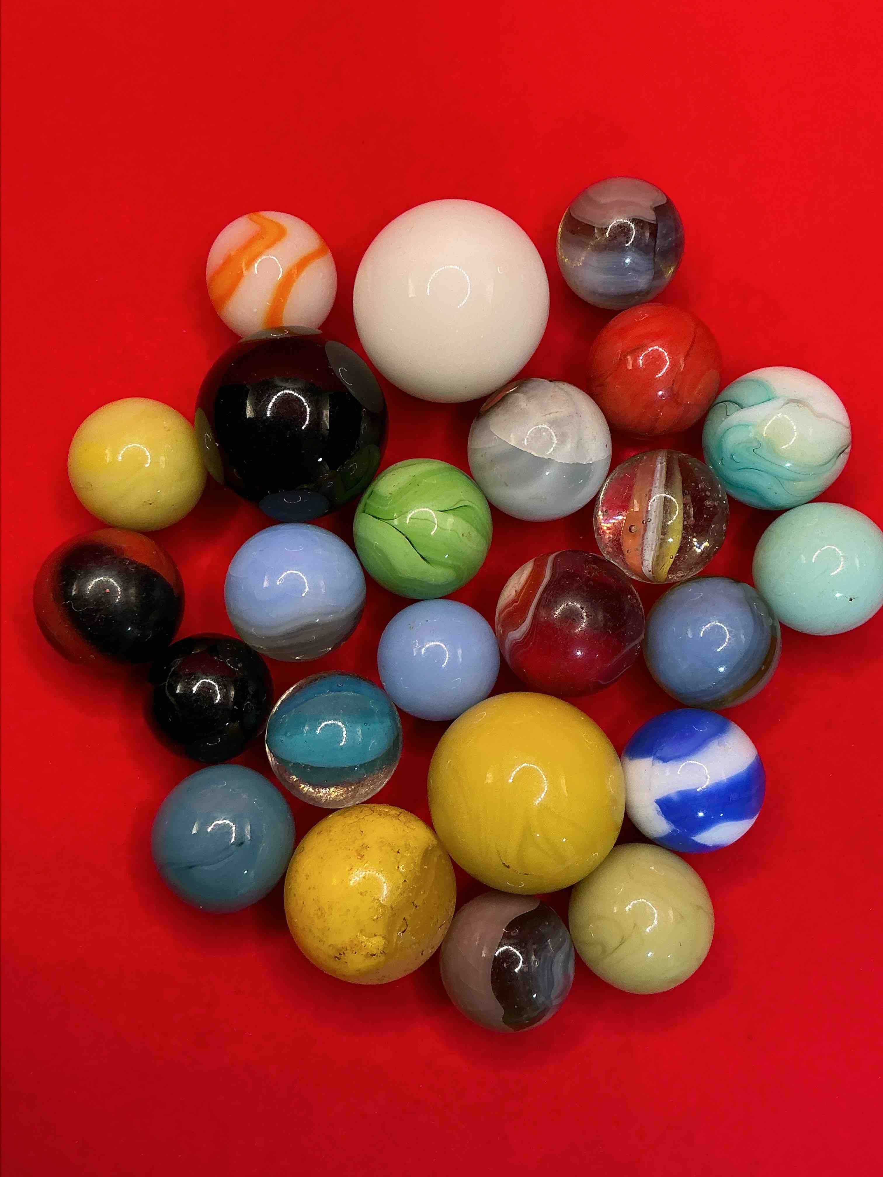 antique glass marbles! genuine stunning marbles lot, some marbles made between the years 1925-1965 & some may be made with uranium! some may are great depression era & even earlier! gorgeous, authentic pieces of history!