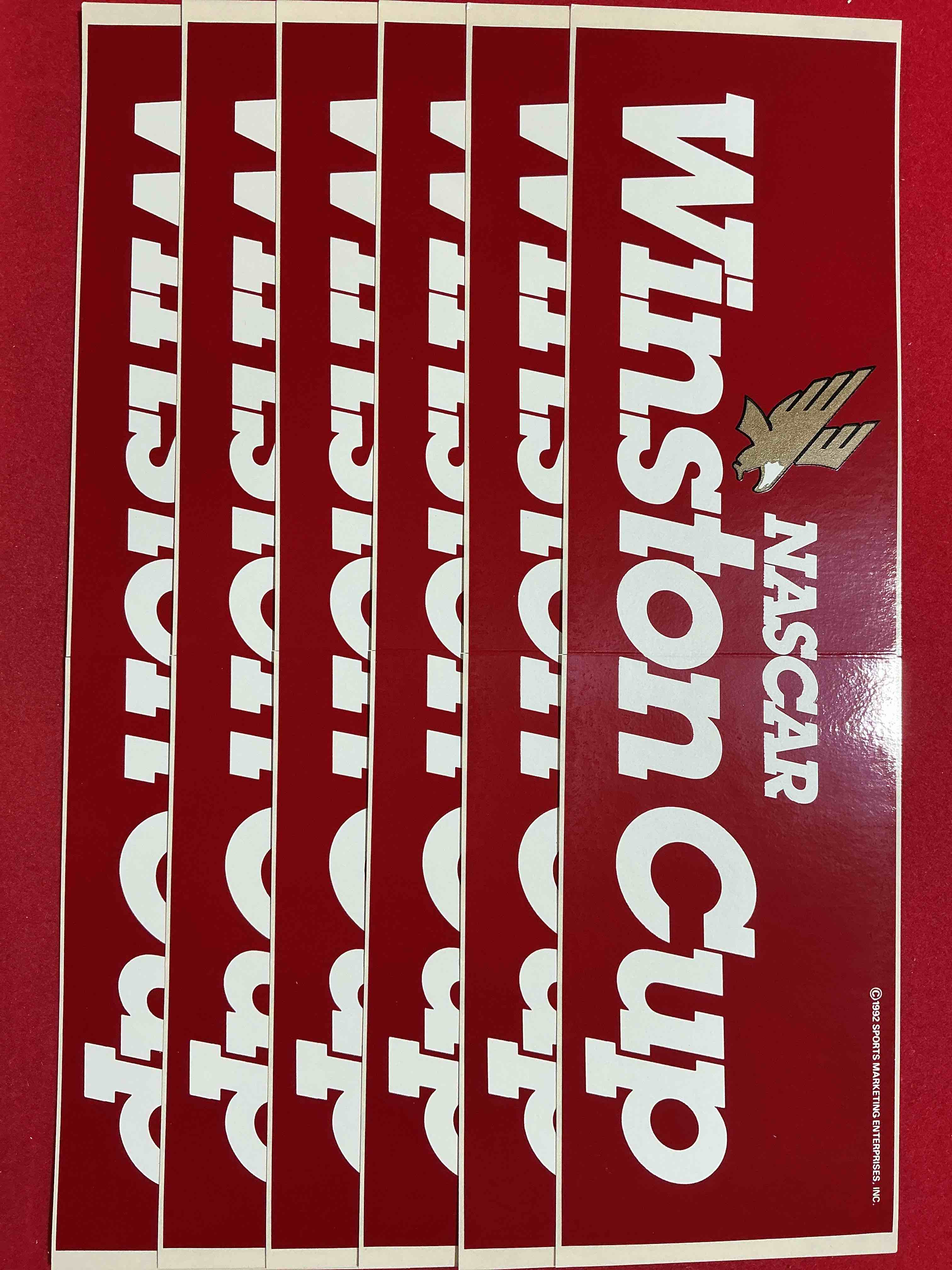 rare! winston cup series ultra rare 1992 nascar stickers! winston cigarettes sponsored the nascar cup series from 1971 until 2003, after the us government cracked down on the marketing & advertisement of tobacco. what a cool piece of vintage americana! great for any man-cave or garage! these are ultra rare collectible! nascar collectibles!