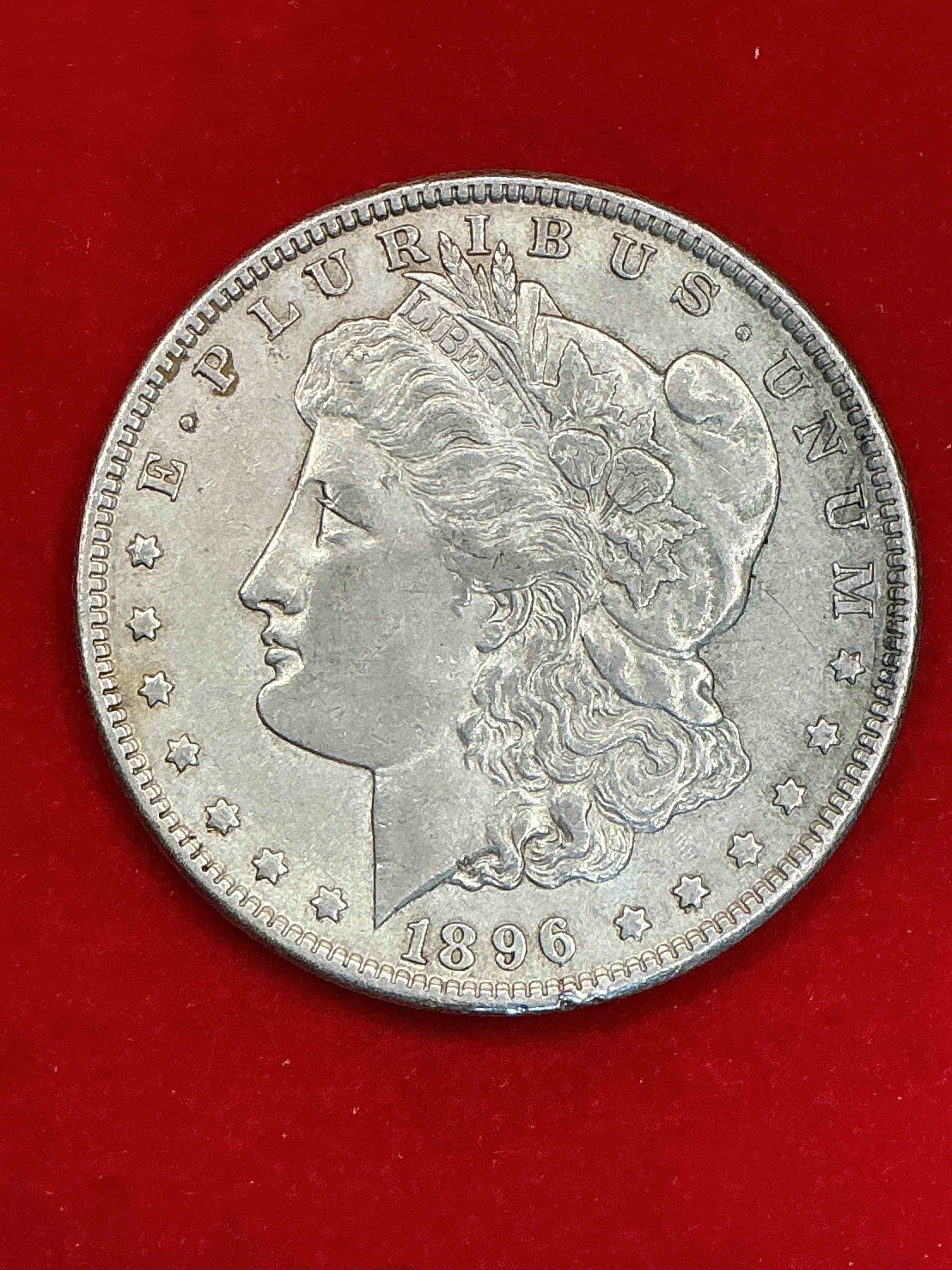 1896 silver morgan dollar! silver morgan dollars are perhaps the most popular silver dollar to collect! they are 90% fine u.s. silver & were minted from 1878 through 1921. these striking coins are a perfect way to collect fine u.s. silver & are highly coveted for their unrivaled beauty!