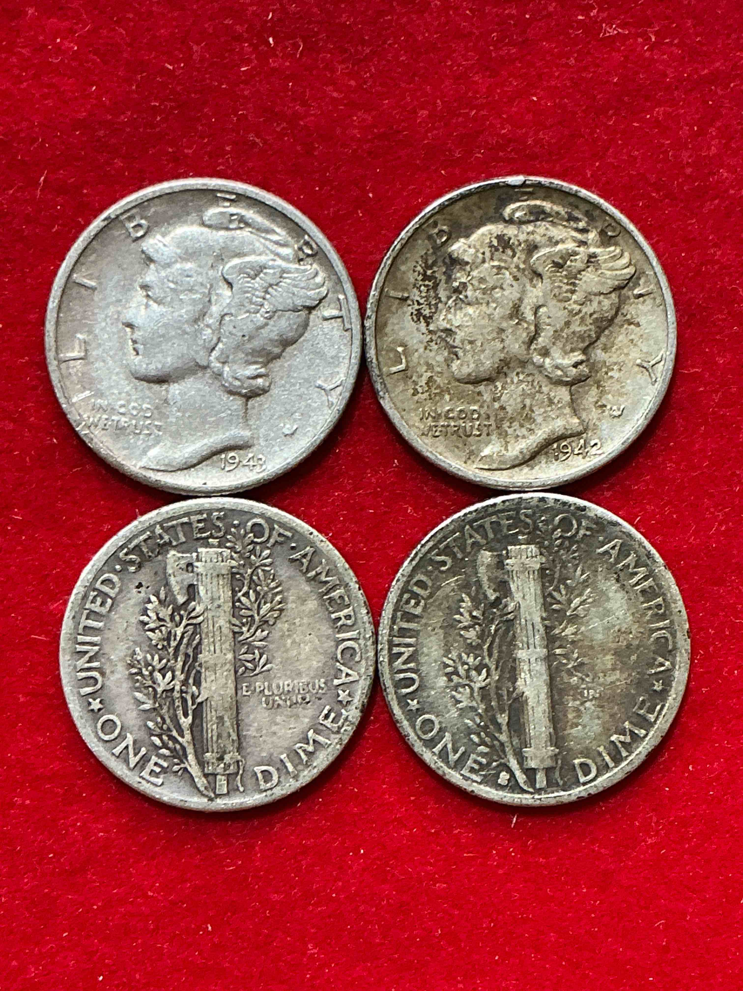 Condition photo showing Good Condition for antique u.s. pure fine silver mercury dimes! silver mercury dimes were minted from 1916-1945 & have become serious collector items! check out these awesome examples, all in nice, circulated condition with visible dates & varying years! rare to have visible dates! makes for a great investment in precious metals, mercury dimes are 90% pure fine silver! they don't make em' like this anymore!