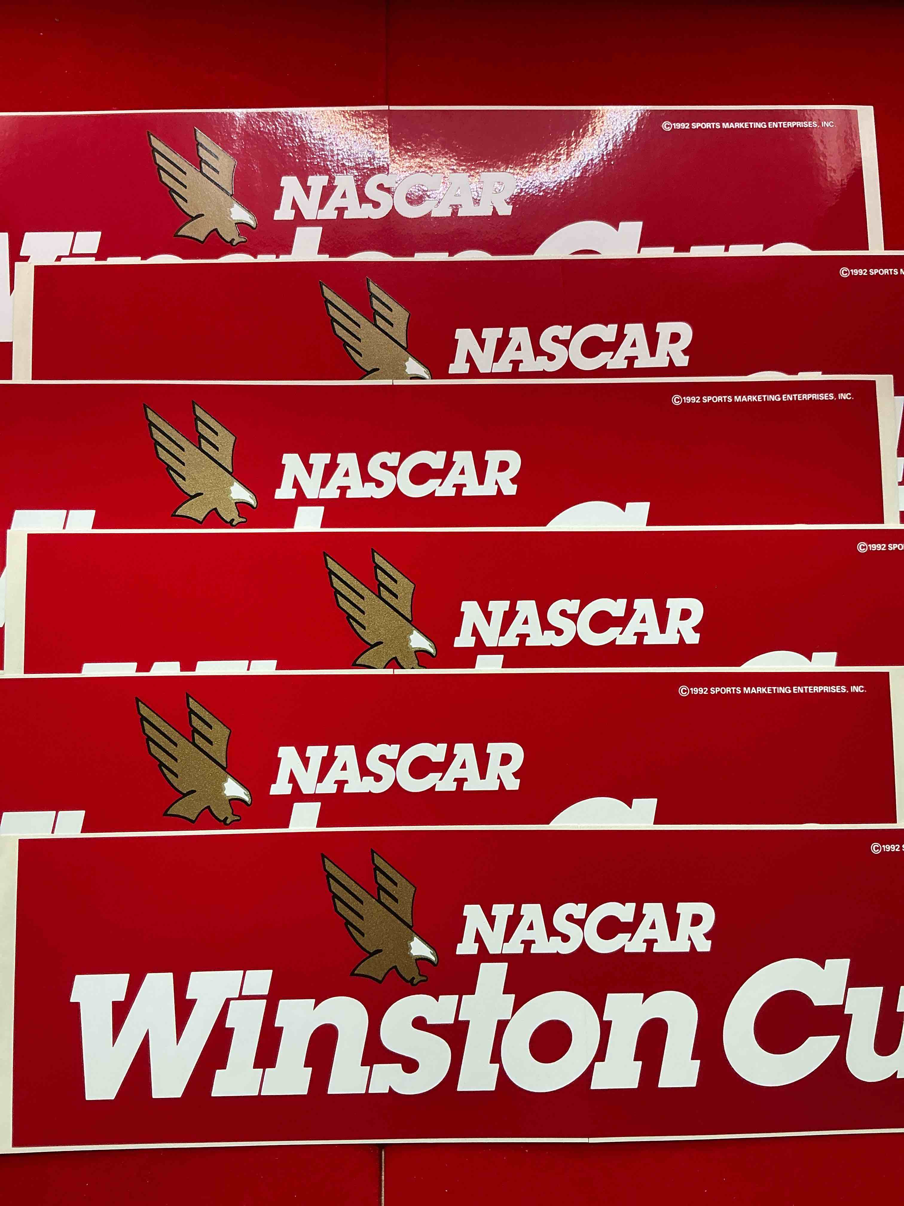 rare! winston cup series ultra rare 1992 nascar stickers! winston cigarettes sponsored the nascar cup series from 1971 until 2003, after the us government cracked down on the marketing & advertisement of tobacco. what a cool piece of vintage americana! great for any man-cave or garage! these are ultra rare collectible! nascar collectibles!