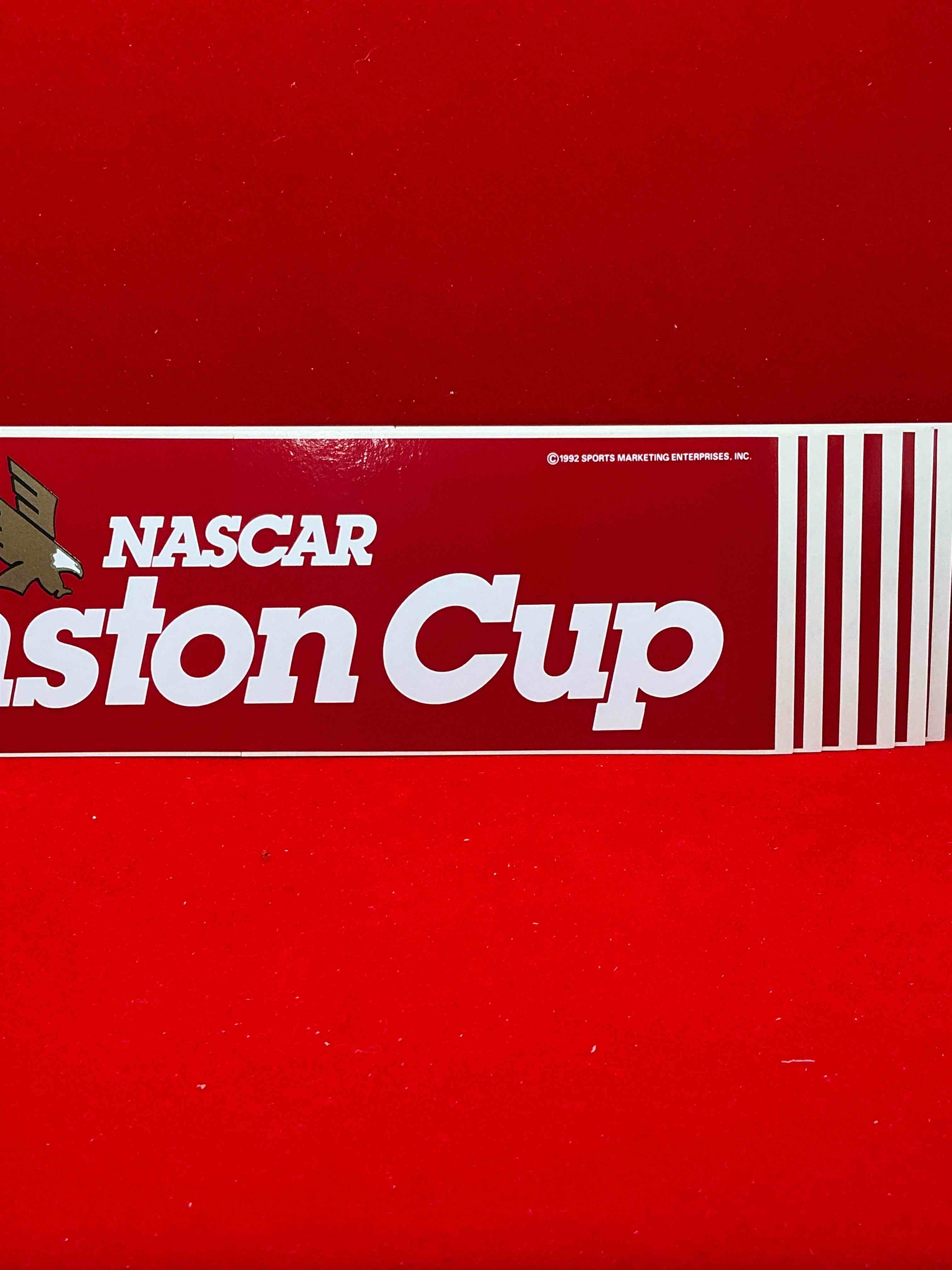 Condition photo showing New/Like New for rare! winston cup series ultra rare 1992 nascar stickers! winston cigarettes sponsored the nascar cup series from 1971 until 2003, after the us government cracked down on the marketing & advertisement of tobacco. what a cool piece of vintage americana! great for any man-cave or garage! these are ultra rare collectible! nascar collectibles!
