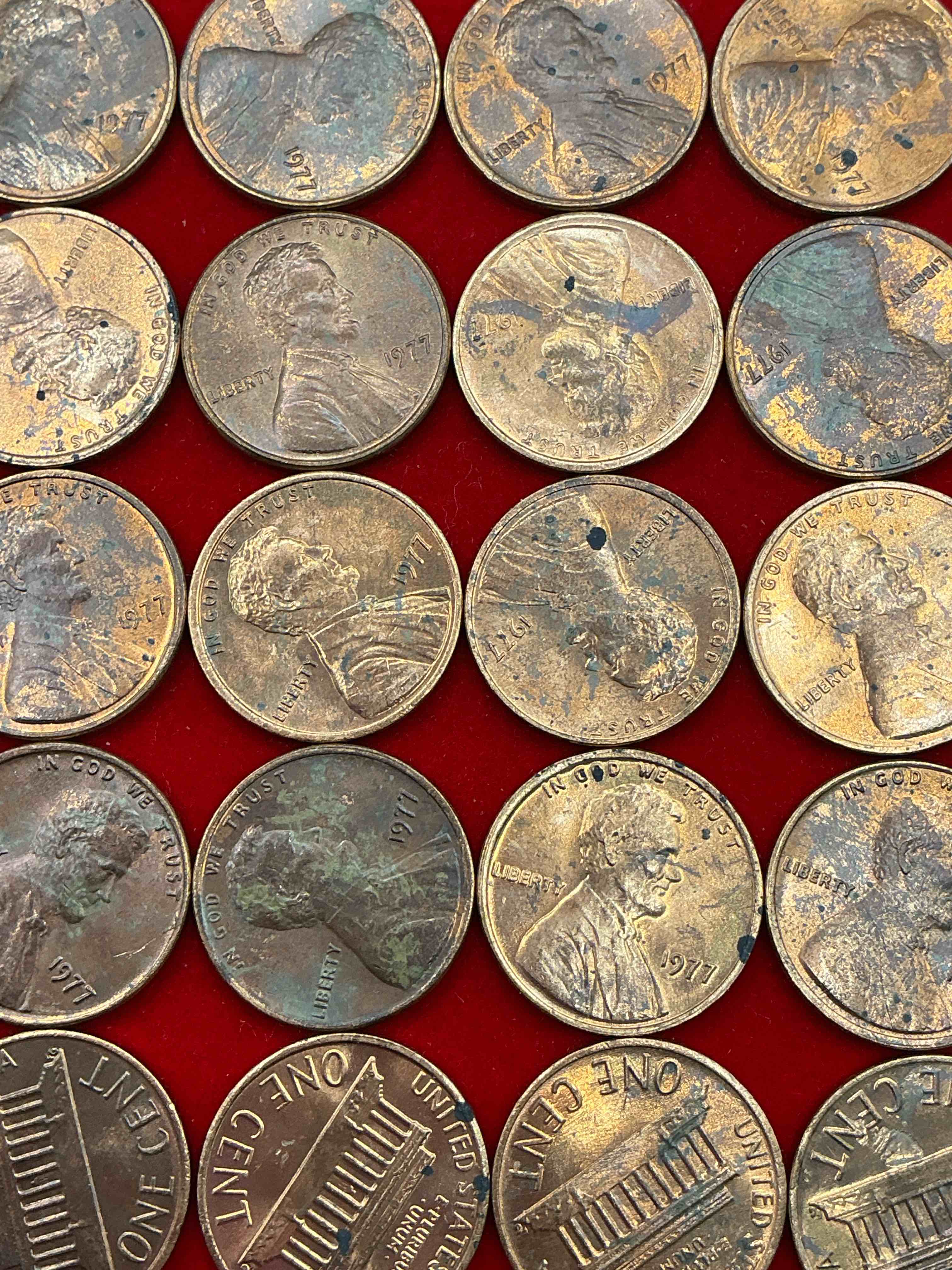 Condition photo showing Good Condition for crazy star wars debut year 1977 uncirculated pennies! 20 coin lot! what a crazy year in history! take a trip down memory lane with these awesome pennies! the united states doesn’t make pennies anymore- don’t miss your shot at these crazy pieces of history!