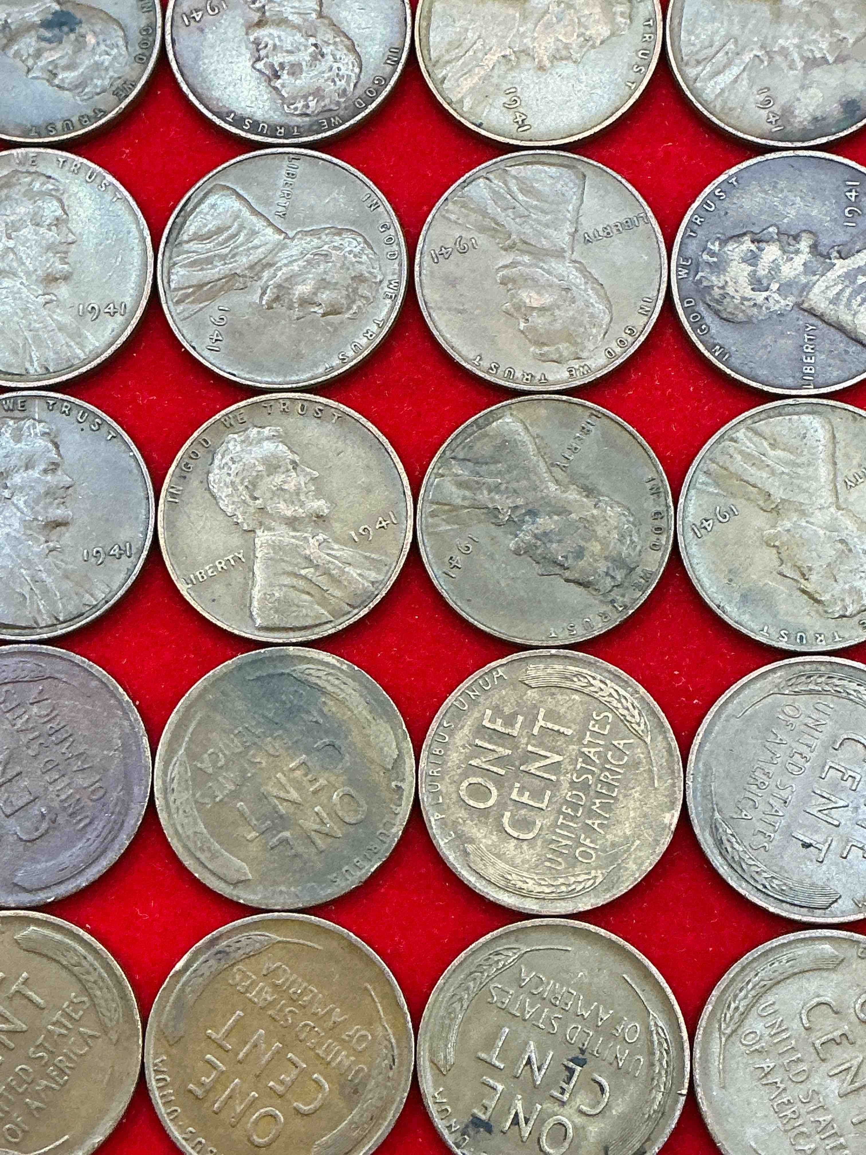 Condition photo showing Good Condition for 1941 pearl harbor ww2 era pennies! 20 coin lot! dec 7, 1941, a day that will live in infamy when the japanese bombed pearl harbor bringing america into world war 2! up for auction are 1941 pennies in great condition, awesome pieces of wwii history!