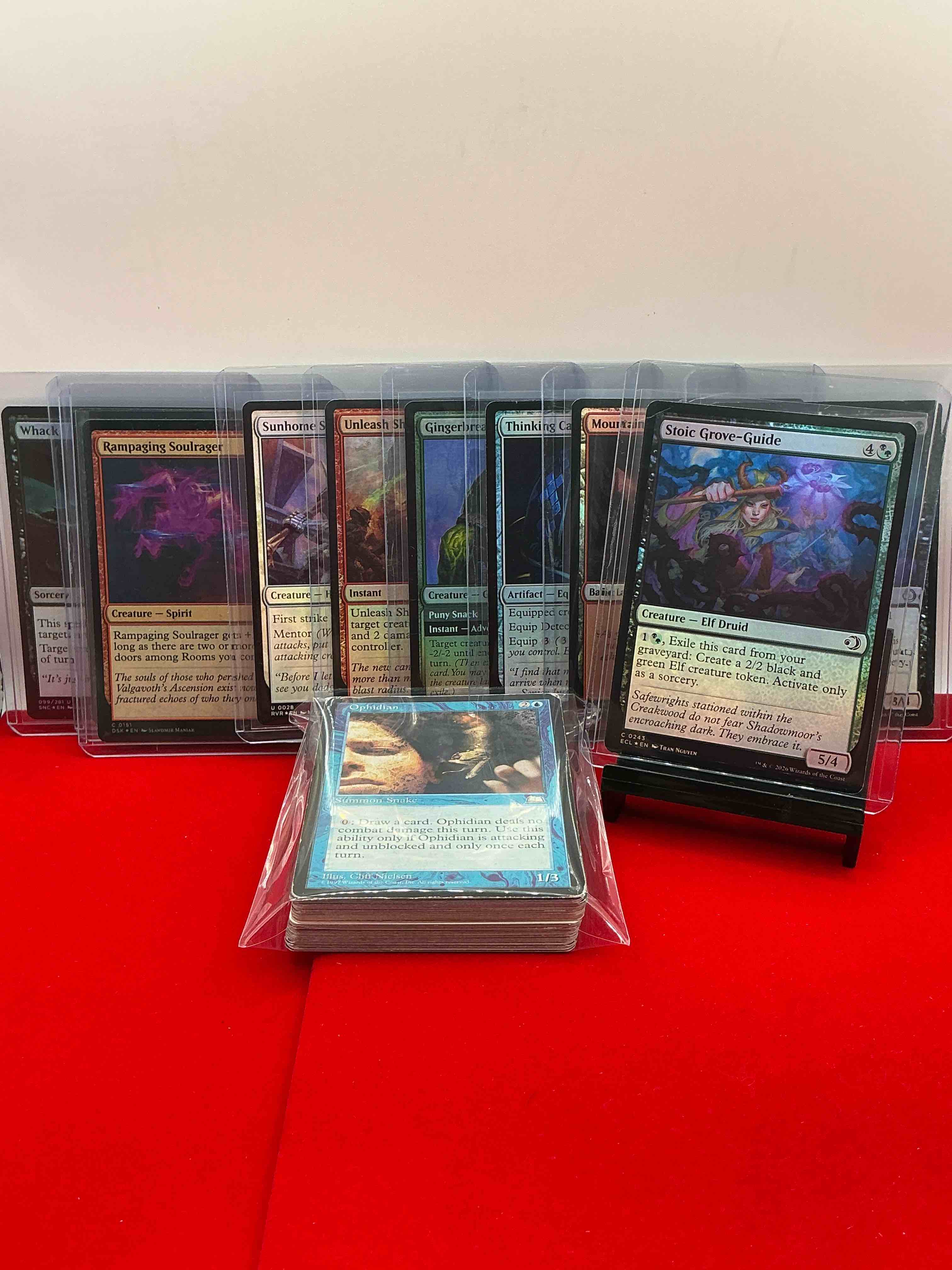 Condition photo showing New/Like New for magic the gathering 50 card lot! lot includes 10 rare or holo foil cards! all cards in excellent shape condition! a great way to join the mtg craze!