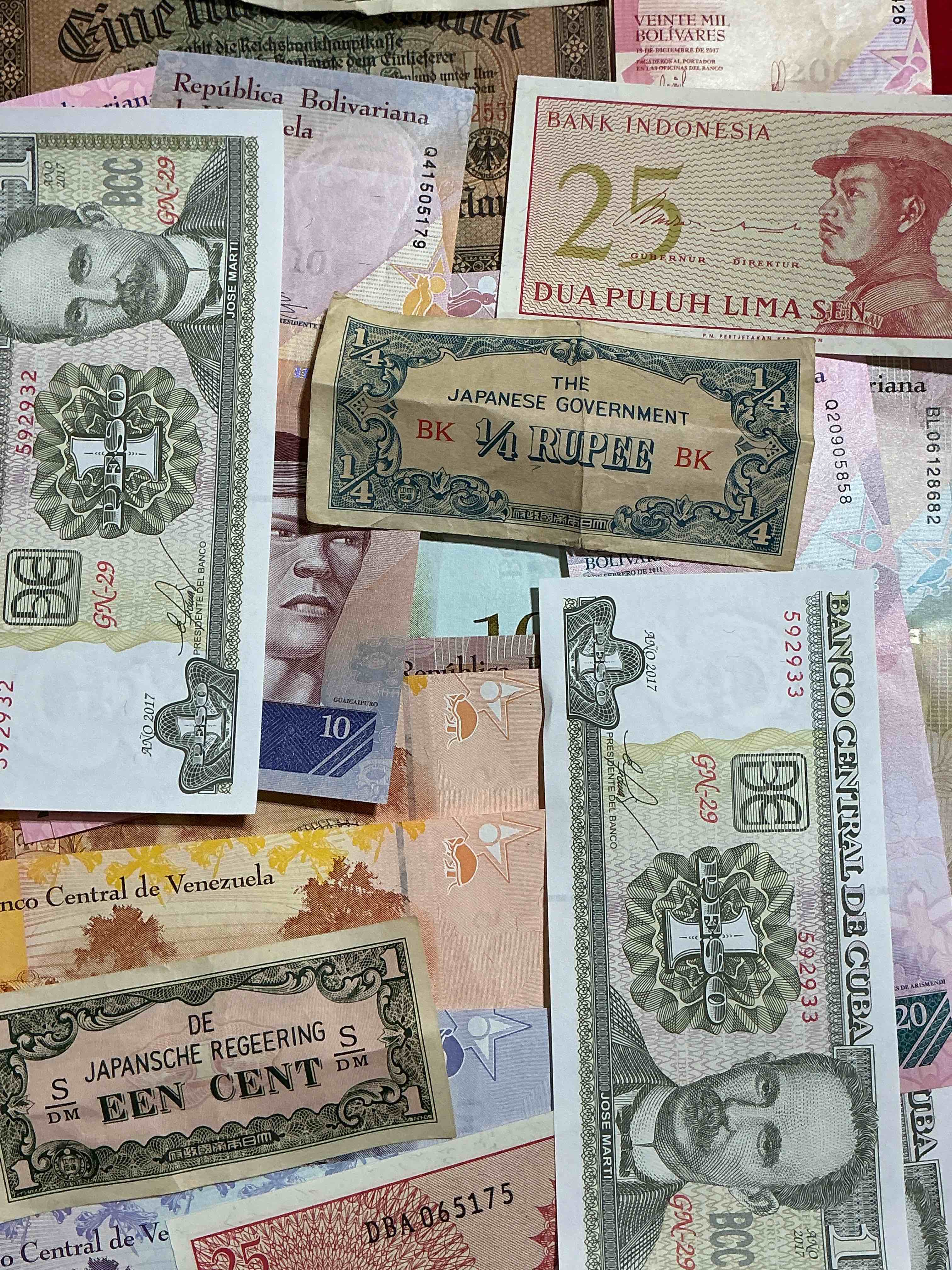 Condition photo showing Good Condition for modern & antique paper money! vintage & antique! lot of 20! paper money from across the world- all different shapes & sizes from all kinds of crazy places! own currency from the corners of the world! wow!