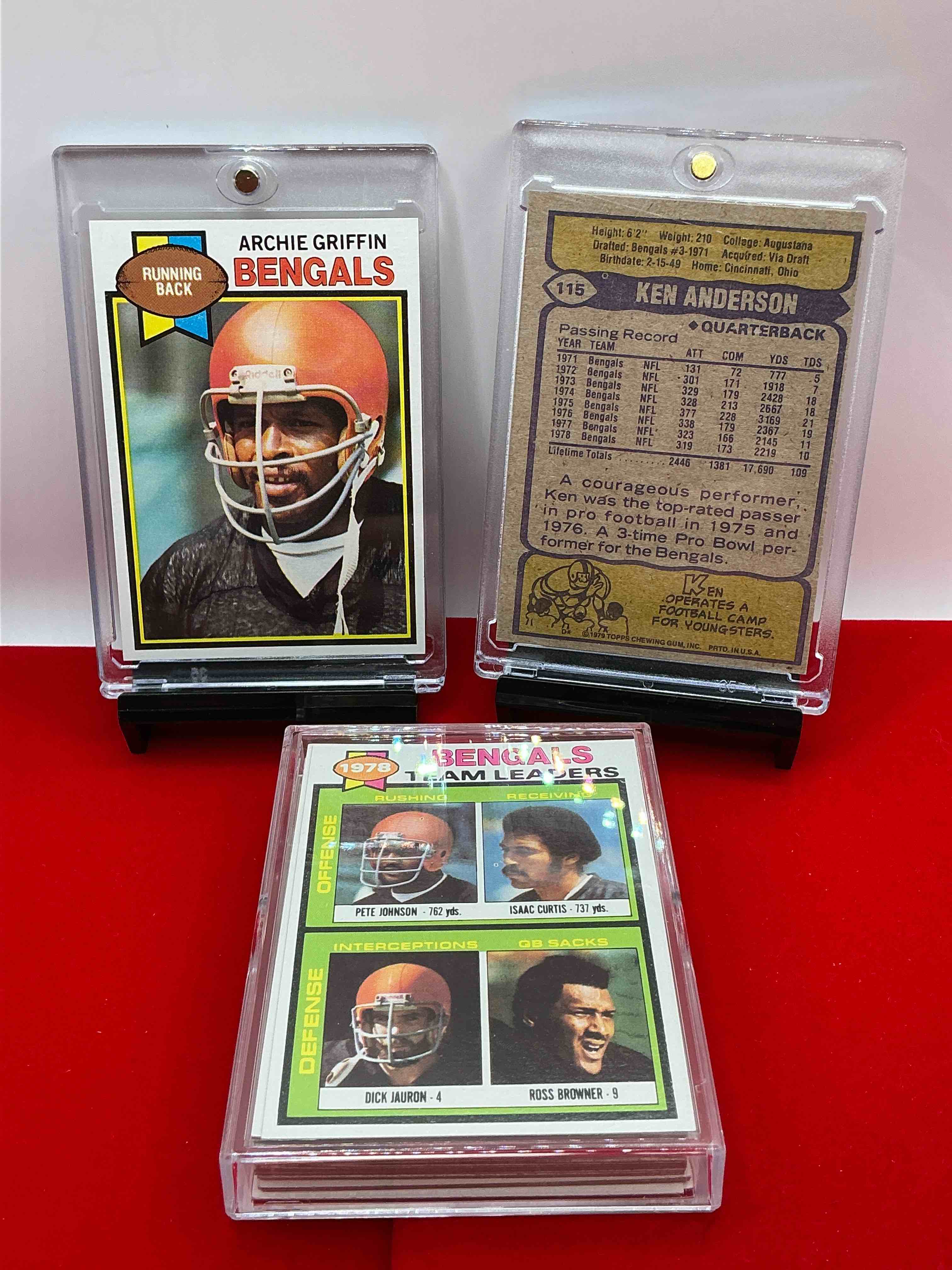 Condition photo showing New/Like New for 1979 topps bengals 25 card team set! bengals legends included like qb ken anderson, archie griffin, bengals team card & more! bengals fans rejoice!