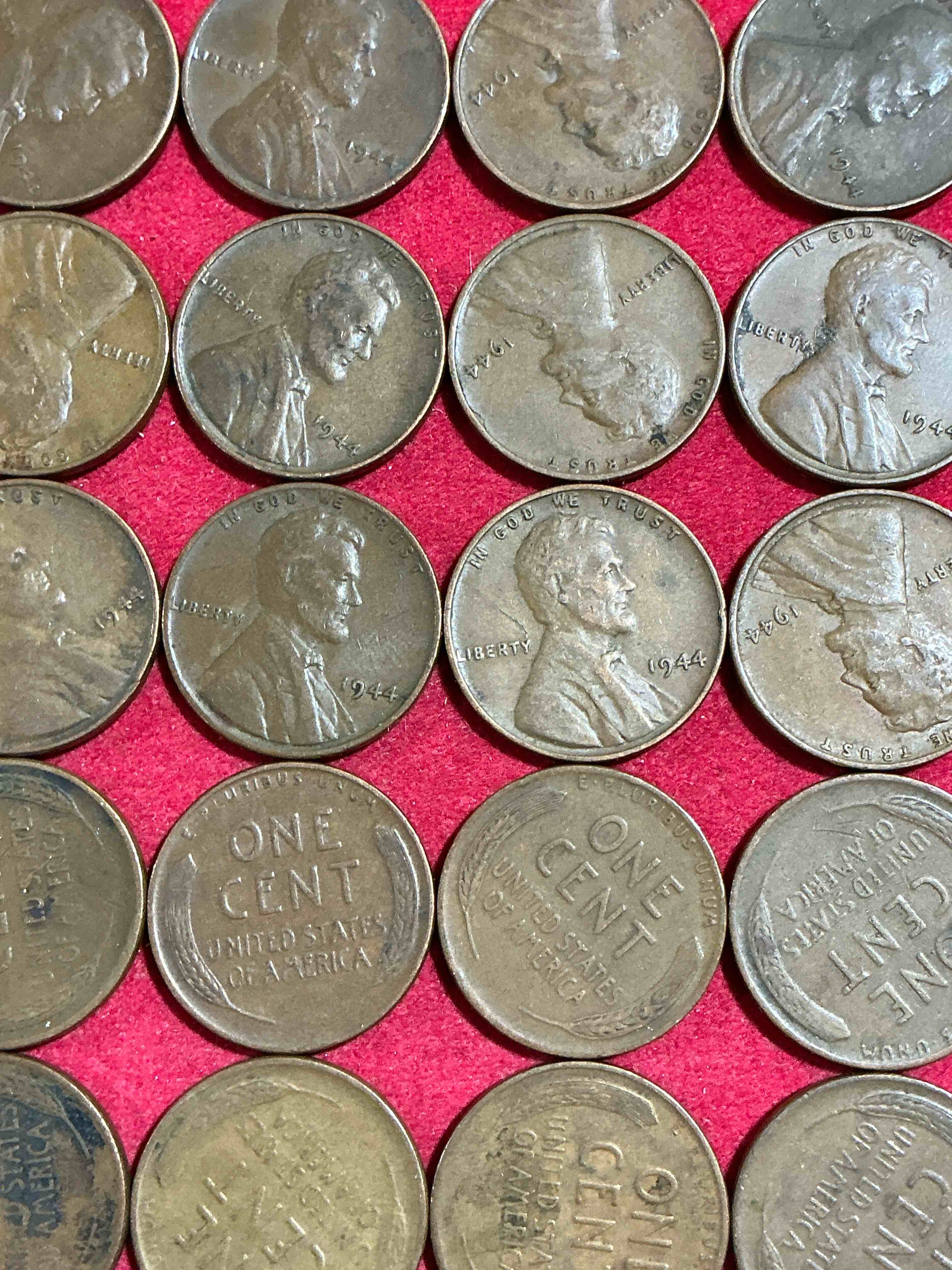1944 calling world war 2 buffs!  1944 d-day era wheat pennies!  20 coin lot! d-day was june 6th, 1944 & was one of the most significant battles of wwii! own pieces of this era with these genuine 1944 wheat pennies in nice condition!  
