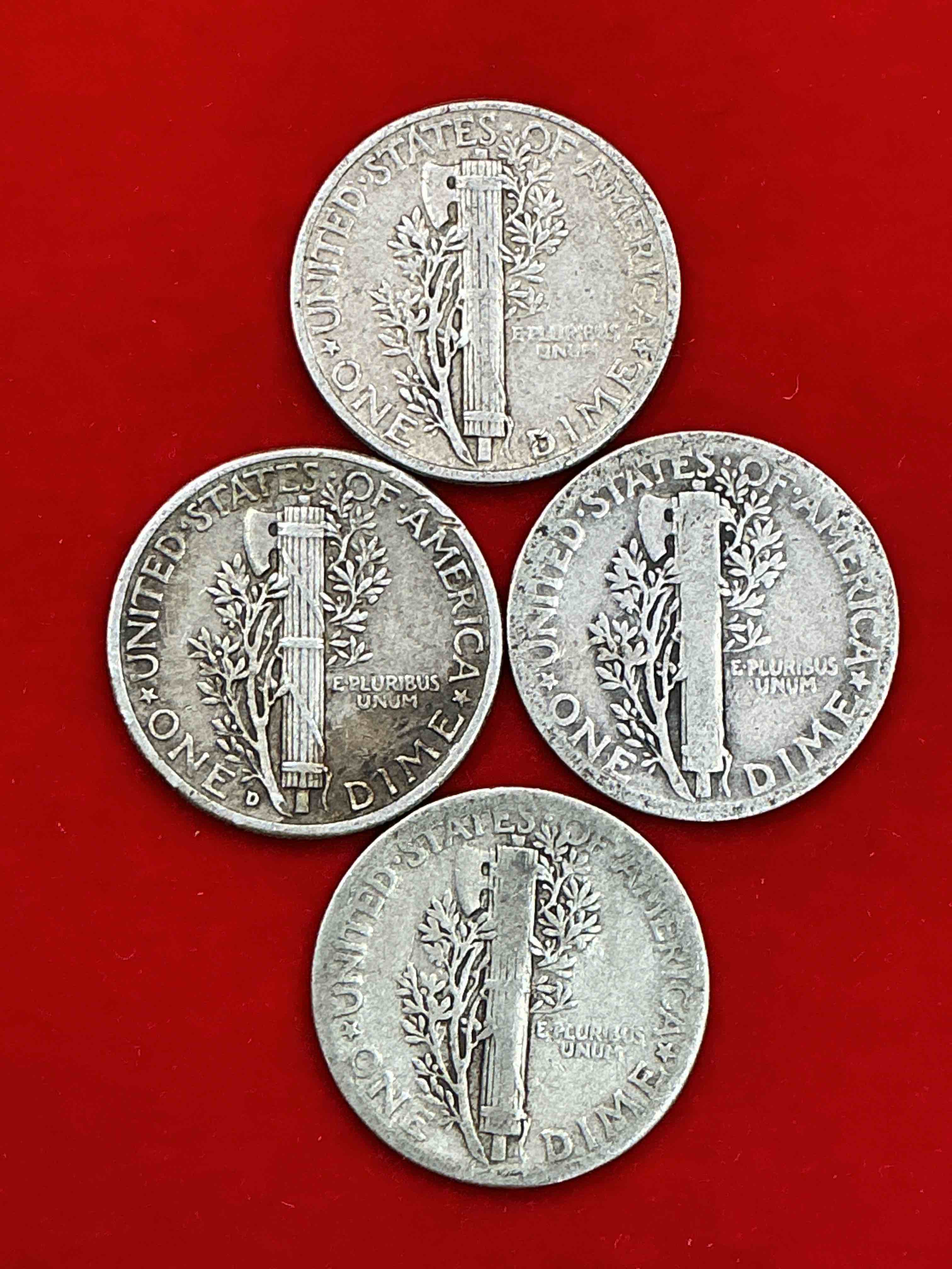 Condition photo showing Good Condition for antique u.s. pure fine silver mercury dimes! silver mercury dimes were minted from 1916-1945 & have become serious collector items! check out these awesome examples, all in nice, circulated condition with visible dates & varying years! rare to have visible dates! makes for a great investment in precious metals, mercury dimes are 90% pure fine silver! they don't make em' like this anymore!