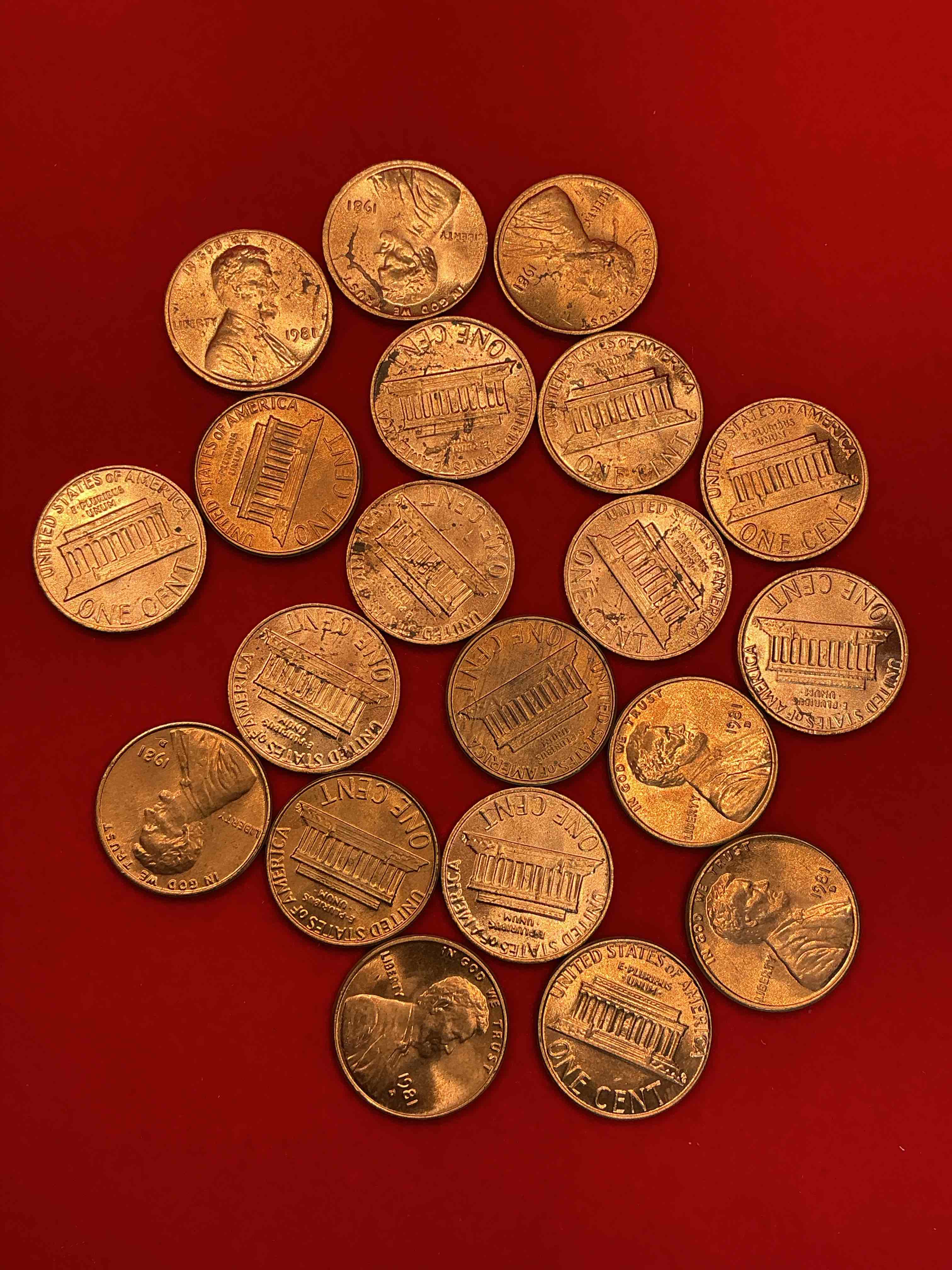 Condition photo showing New/Like New for 1981 uncirculated pennies! a historical year in american history, dawn of the space shuttle! ronald reagan inaugurated, launch of mtv! these pennies are a great way to grab a piece of american history!