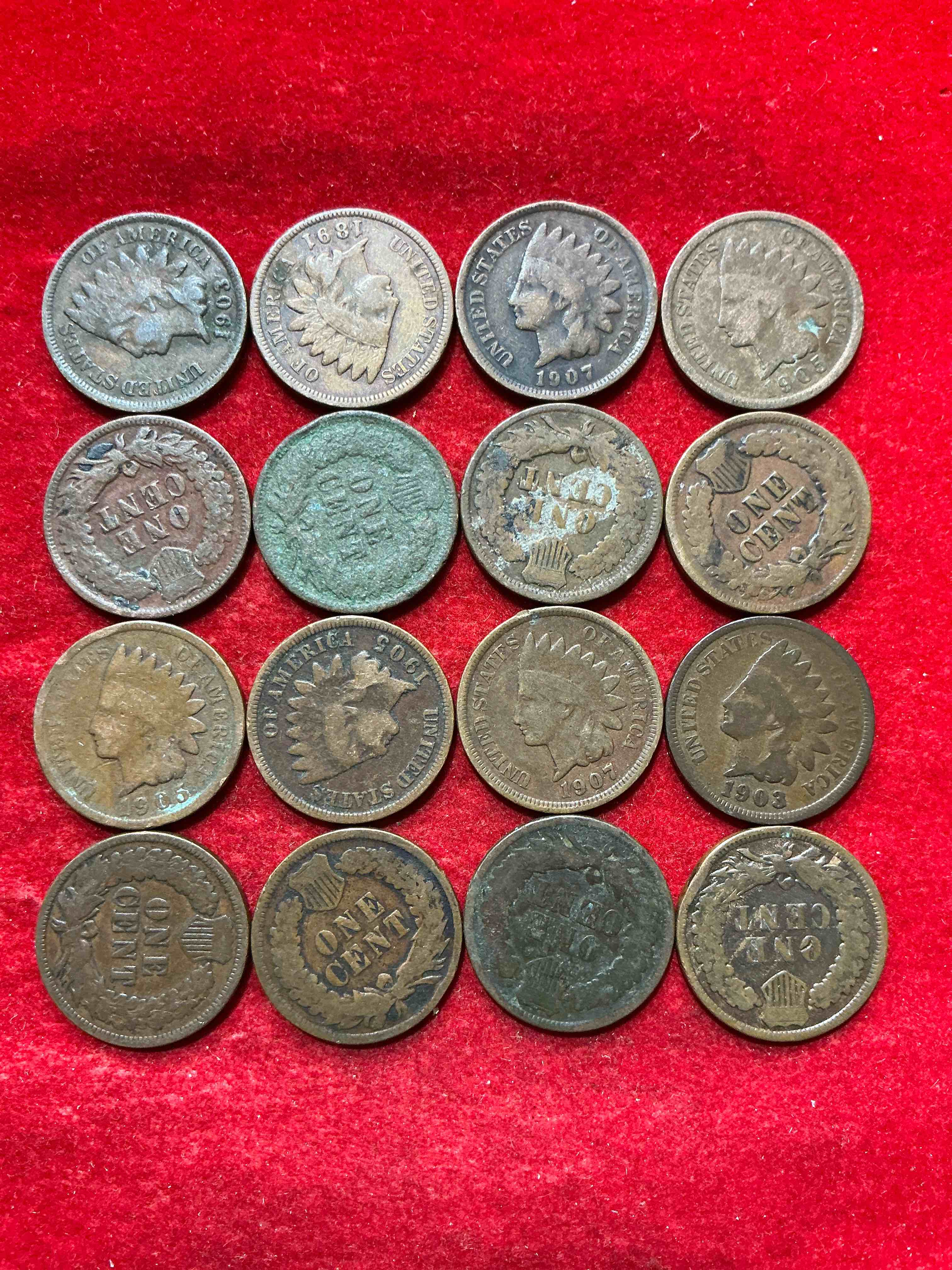 Condition photo showing Good Condition for indian head pennies! these gorgeous u.s. pennies were minted from 1859-1909 & have become serious collector items! the "indian head" design is actually a representation of lady liberty wearing an indian headdress. here are beautiful, well-kept examples representing many different mint years! great for collecting, investing & learning history, & rare with visible dates!