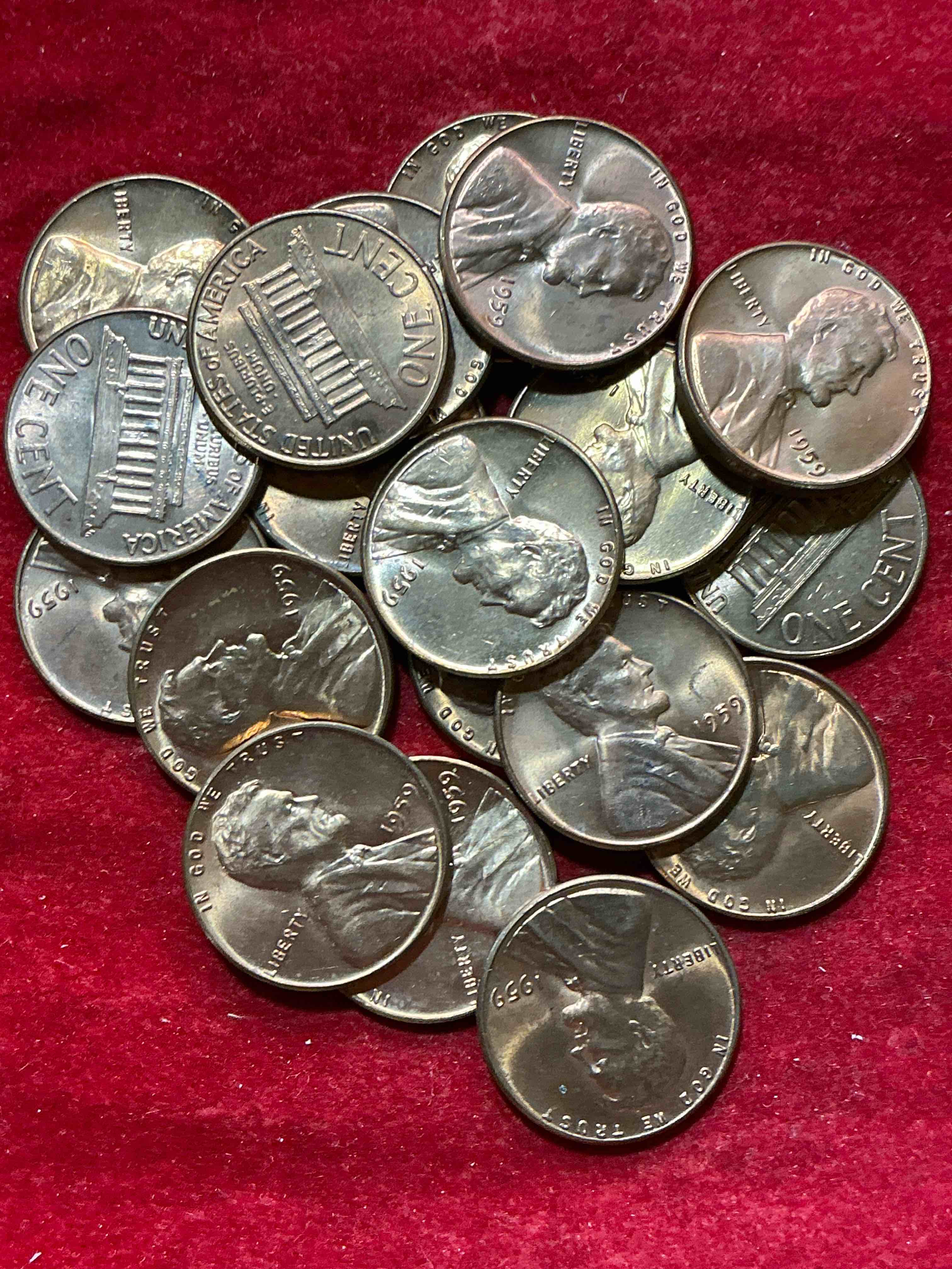 1959 brilliant uncirculated pennies! 1959 was the last year of an epic chapter of american history! own pieces of the 1950’s with these brilliant uncirculated pennies! many from the original treasury bank rolls not having seen daylight since 1959, wow!