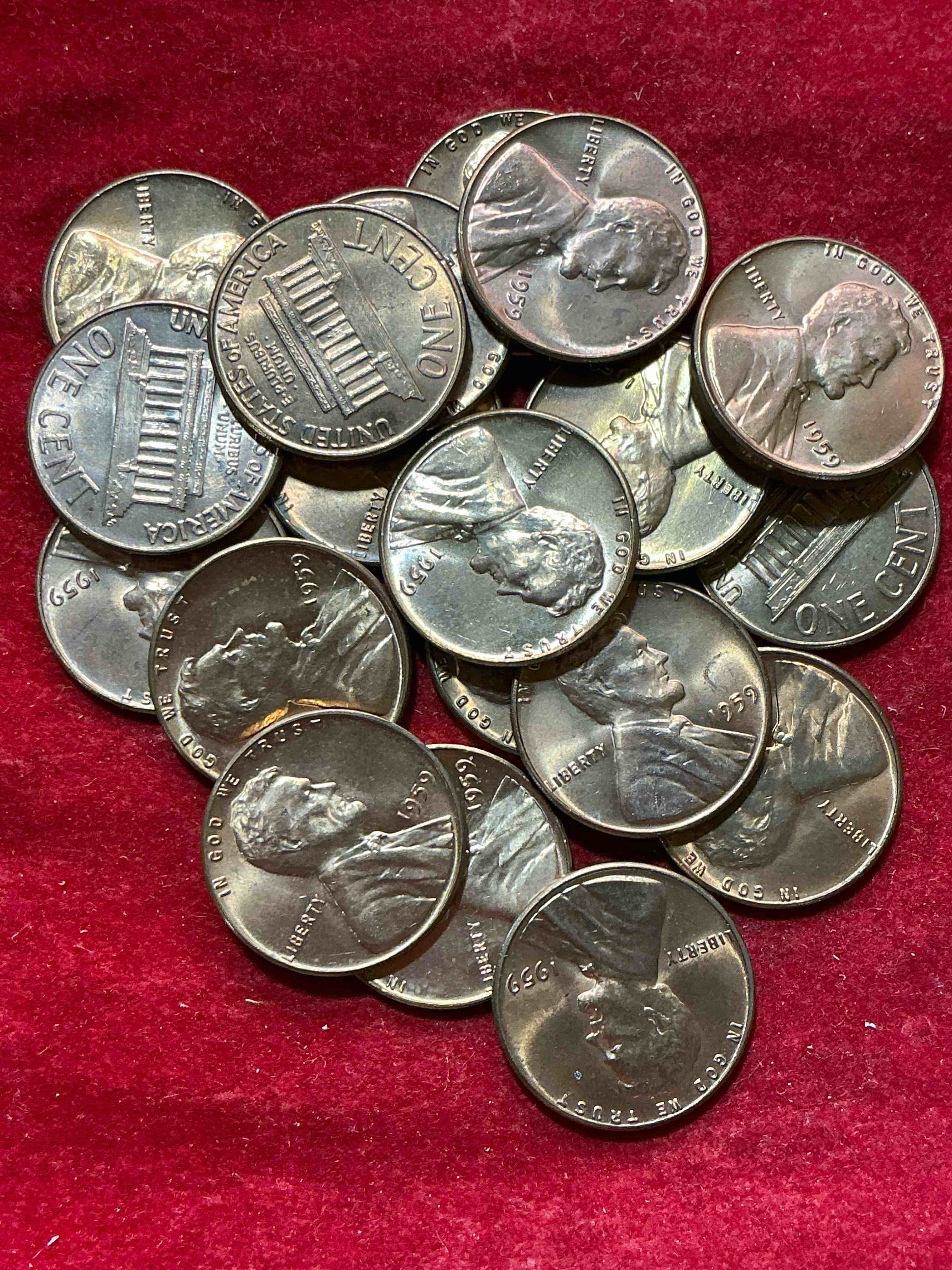 Condition photo showing New/Like New for 1959 brilliant uncirculated pennies! 1959 was the last year of an epic chapter of american history! own pieces of the 1950’s with these brilliant uncirculated pennies! many from the original treasury bank rolls not having seen daylight since 1959, wow!