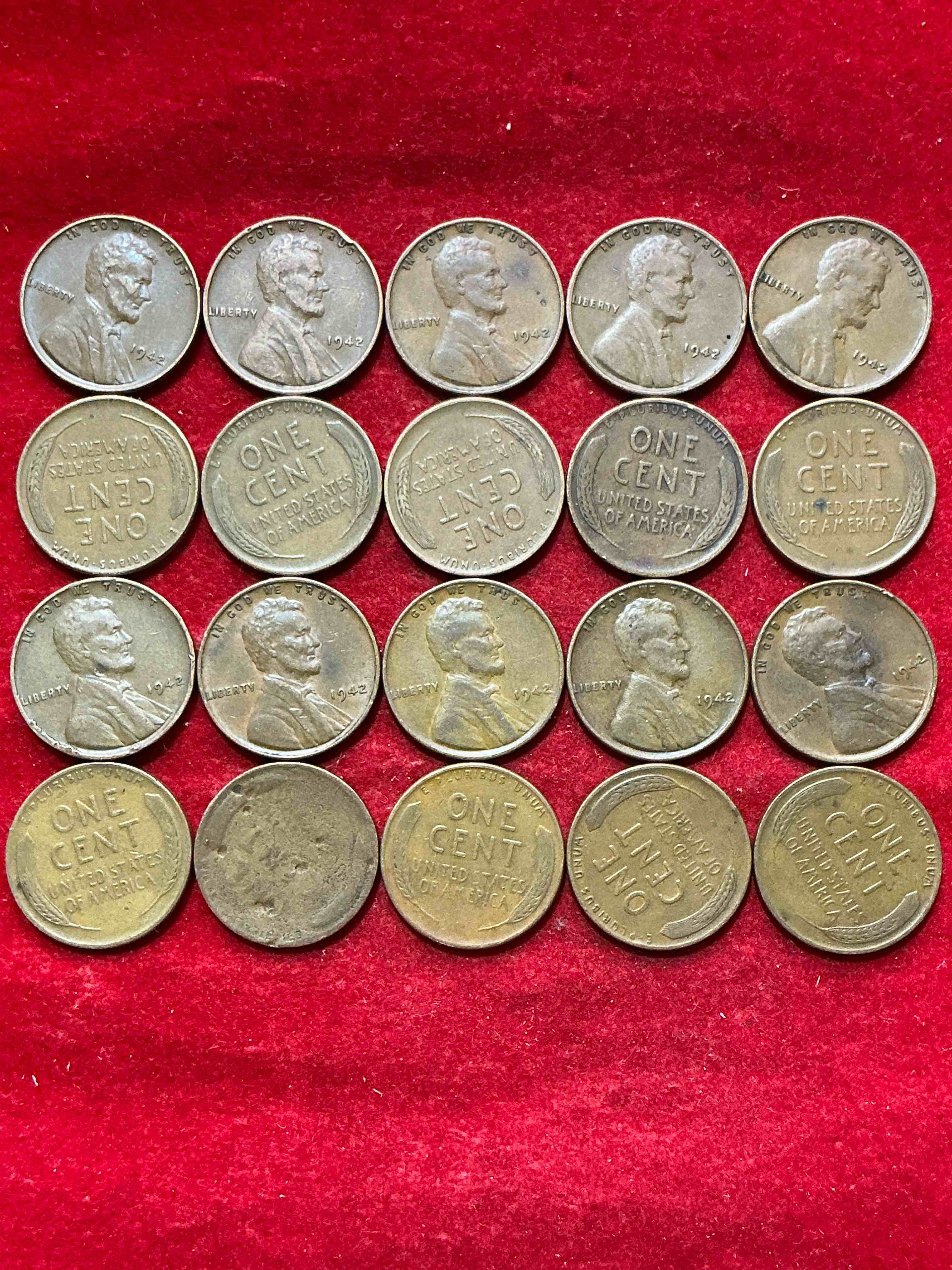 Condition photo showing Good Condition for 1942 calling world war 2 buffs! 1942 battle of midway era wheat pennies! the battle of midway was june 4-7 1942 & was the greatest naval battle in history between america & japan! own pieces of this era with these genuine 1942 wheat pennies in nice condition!