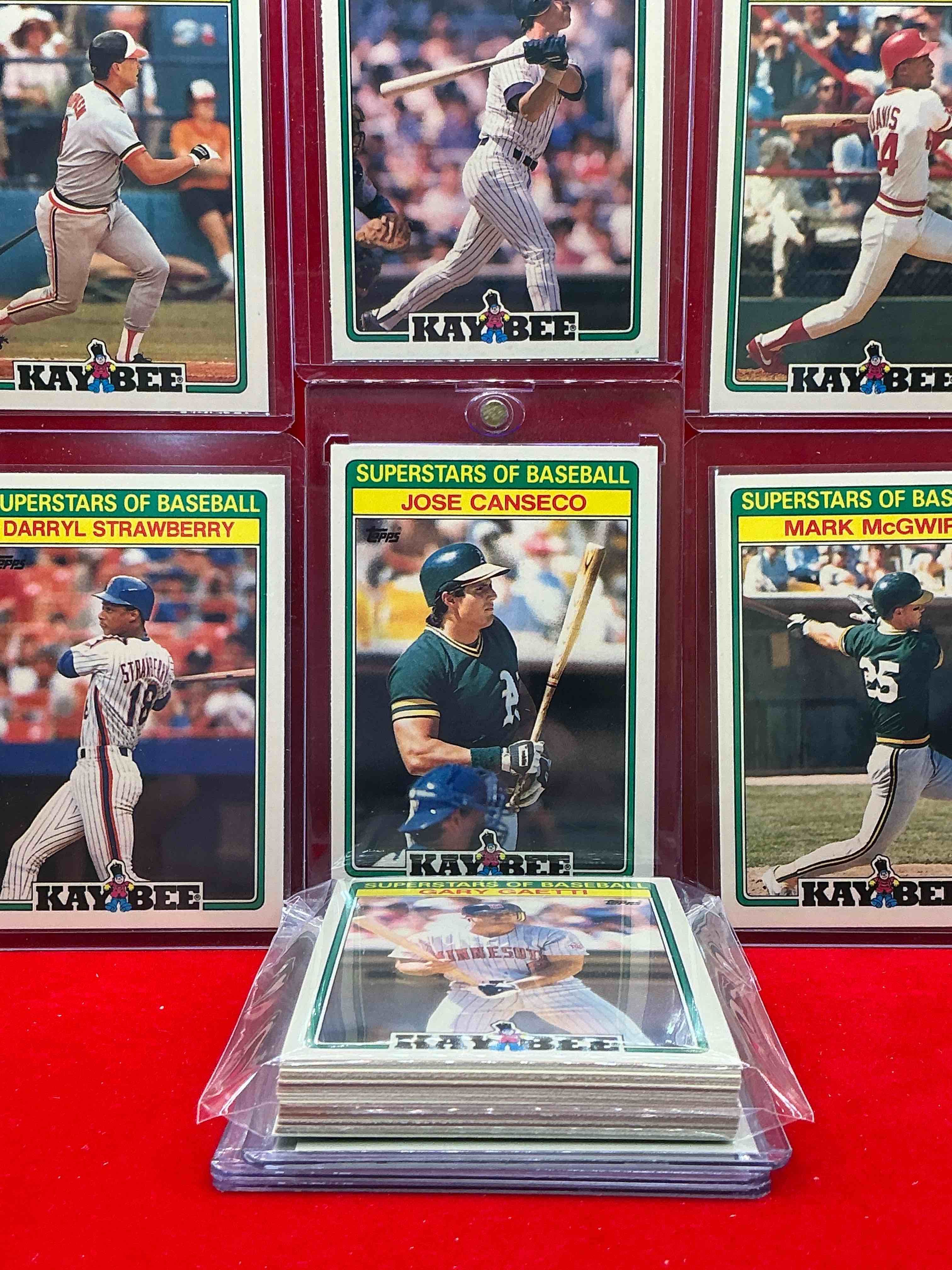 Condition photo showing New/Like New for 1988 baseball superstars topps kaybee baseball cards! jose canseco, eric davis, don mattingly, strawberry & more! baseball’s best! 33 card lot, includes commons & legends alike! some of the best to ever do it!