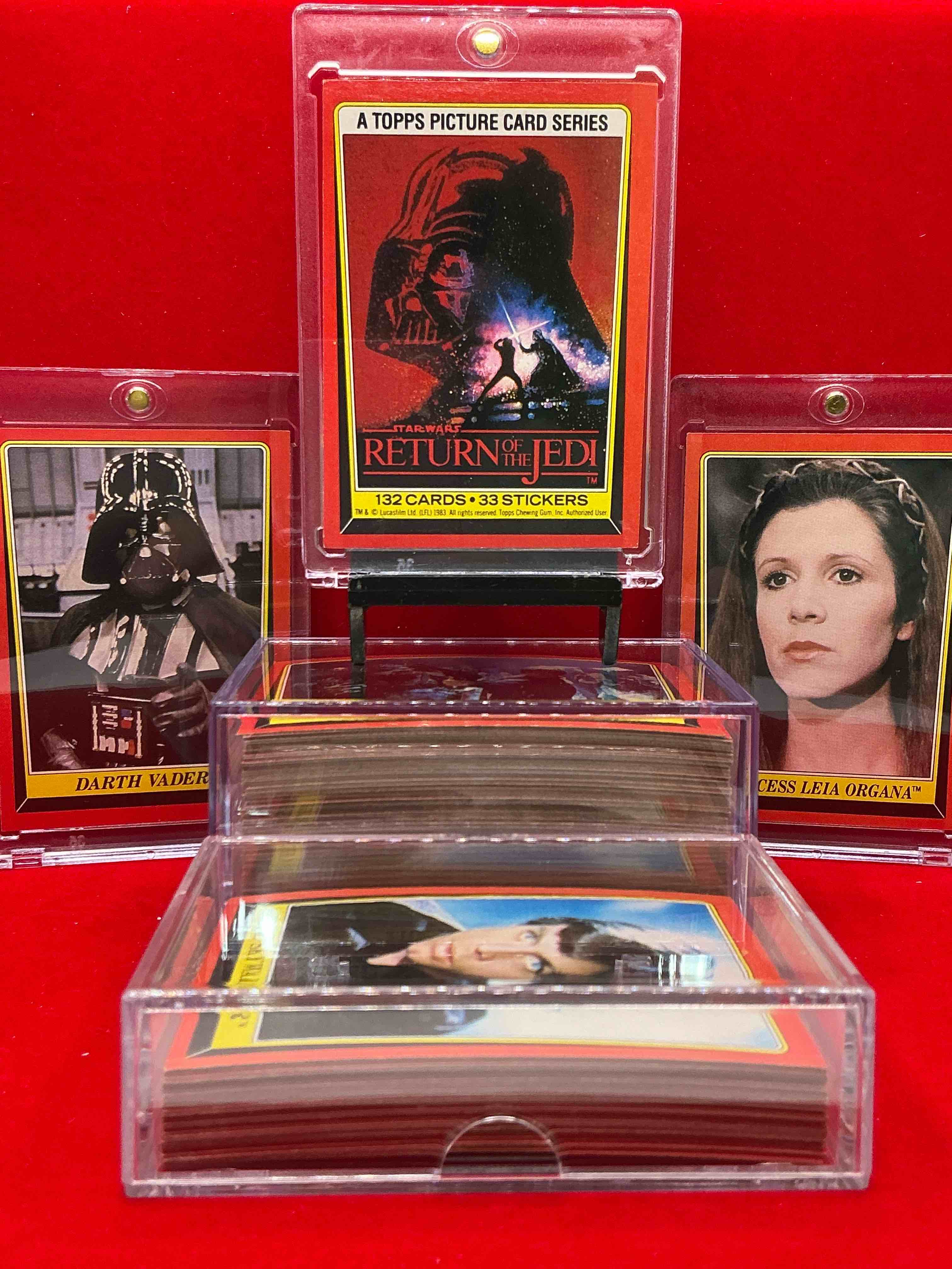 1983 return of the jedi history!  genuine star wars return of the jedi movie cards, complete series one,  132 card collection!  ultra rare to find in this good condition & complete!  authentic, serious collectibles & precious pieces of original star wars history!  