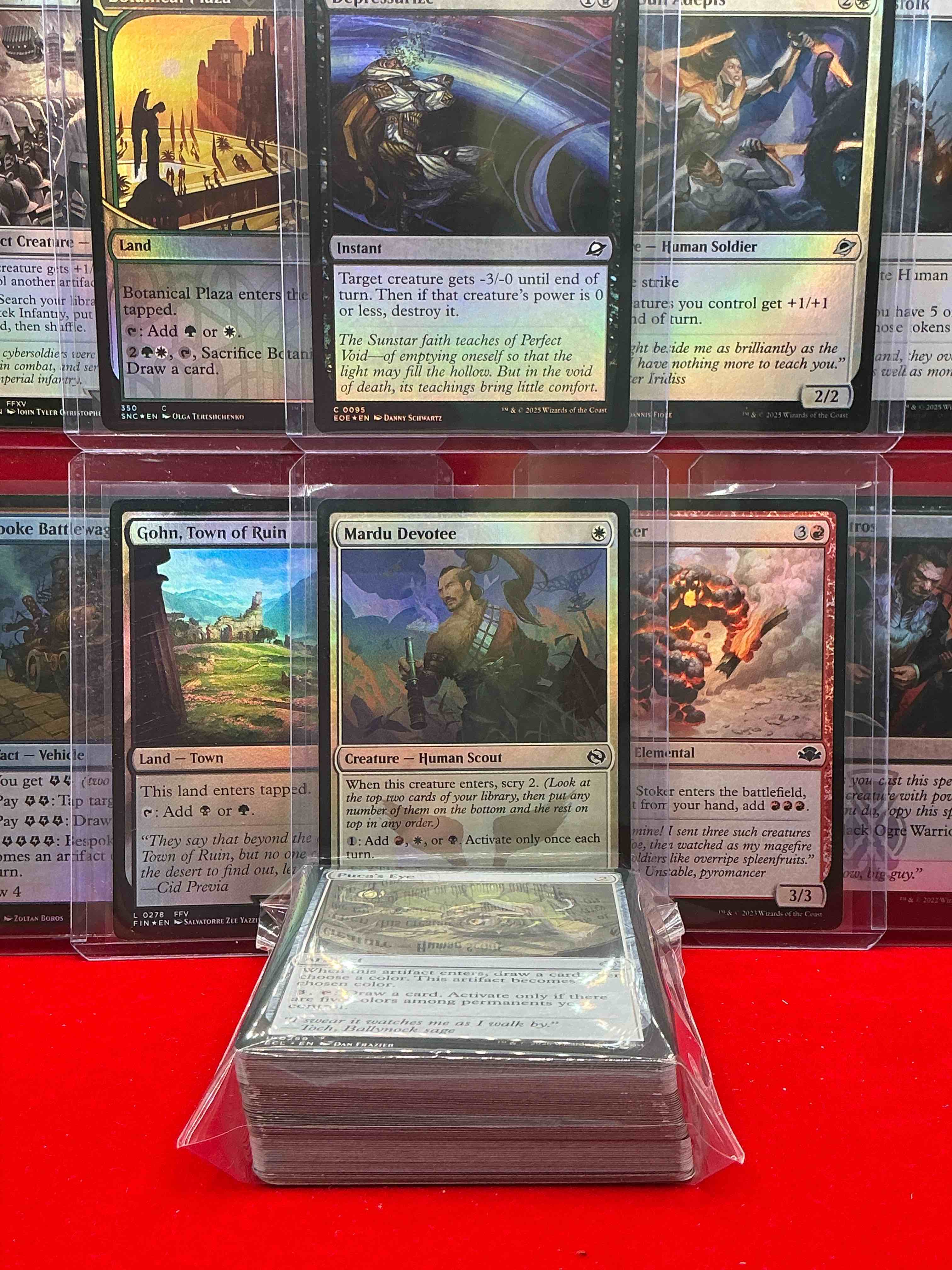 Condition photo showing New/Like New for magic the gathering 50 card lot! lot includes 10 rare or holo foil cards! all cards in excellent shape condition! a great way to join the mtg craze!