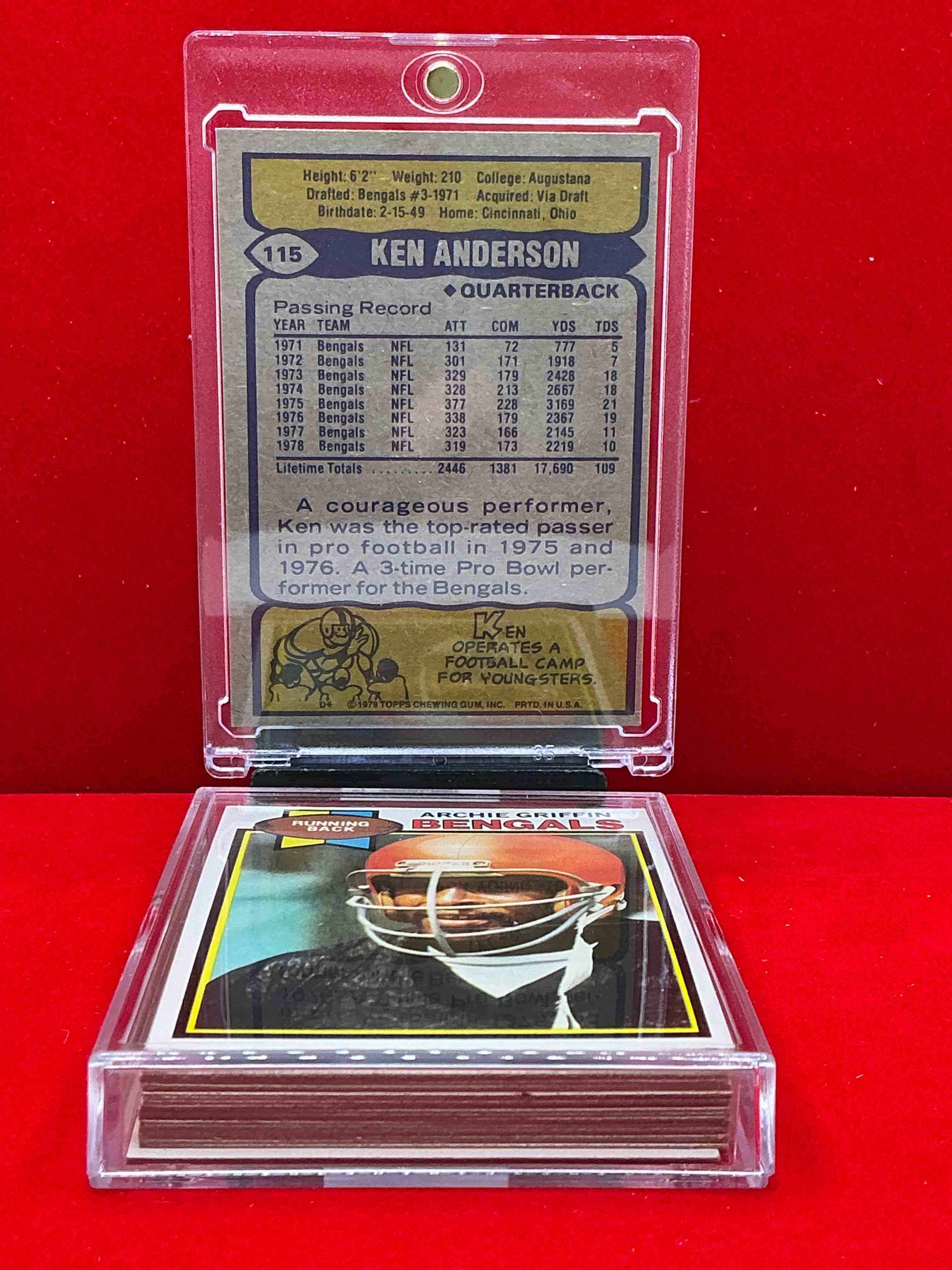 Condition photo showing New/Like New for ken anderson, archie griffin & more! 1979 topps bengals card lot! 24 cards! archie grffin, ken anderson, reggie williams & more! wow! cincy bengals!